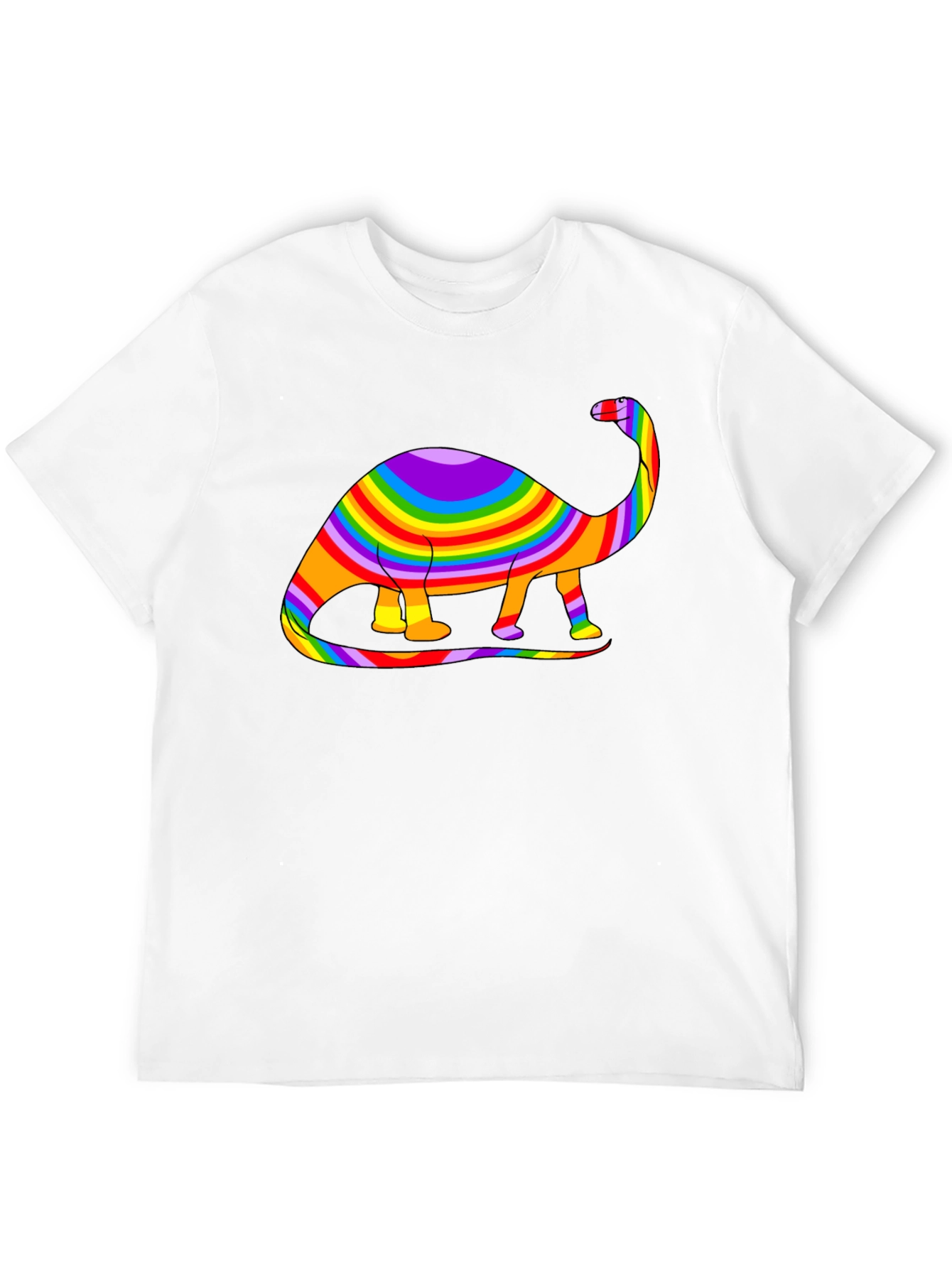 Black Rainbow Dinosaur Graphic Tee - Black Cotton Blend view 12
