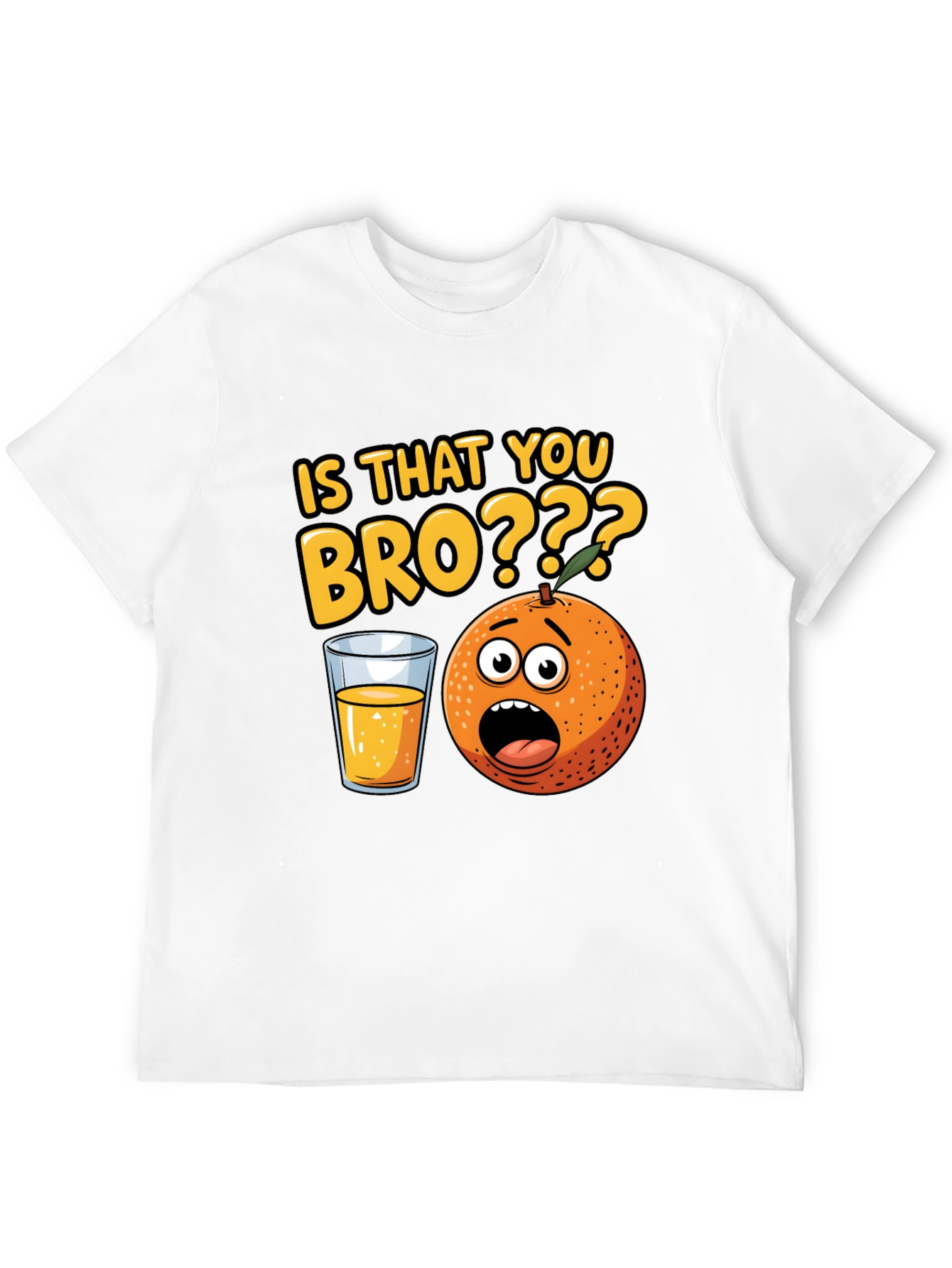 Black Funny "Is That You Bro?" Orange Graphic T-Shirt view 12