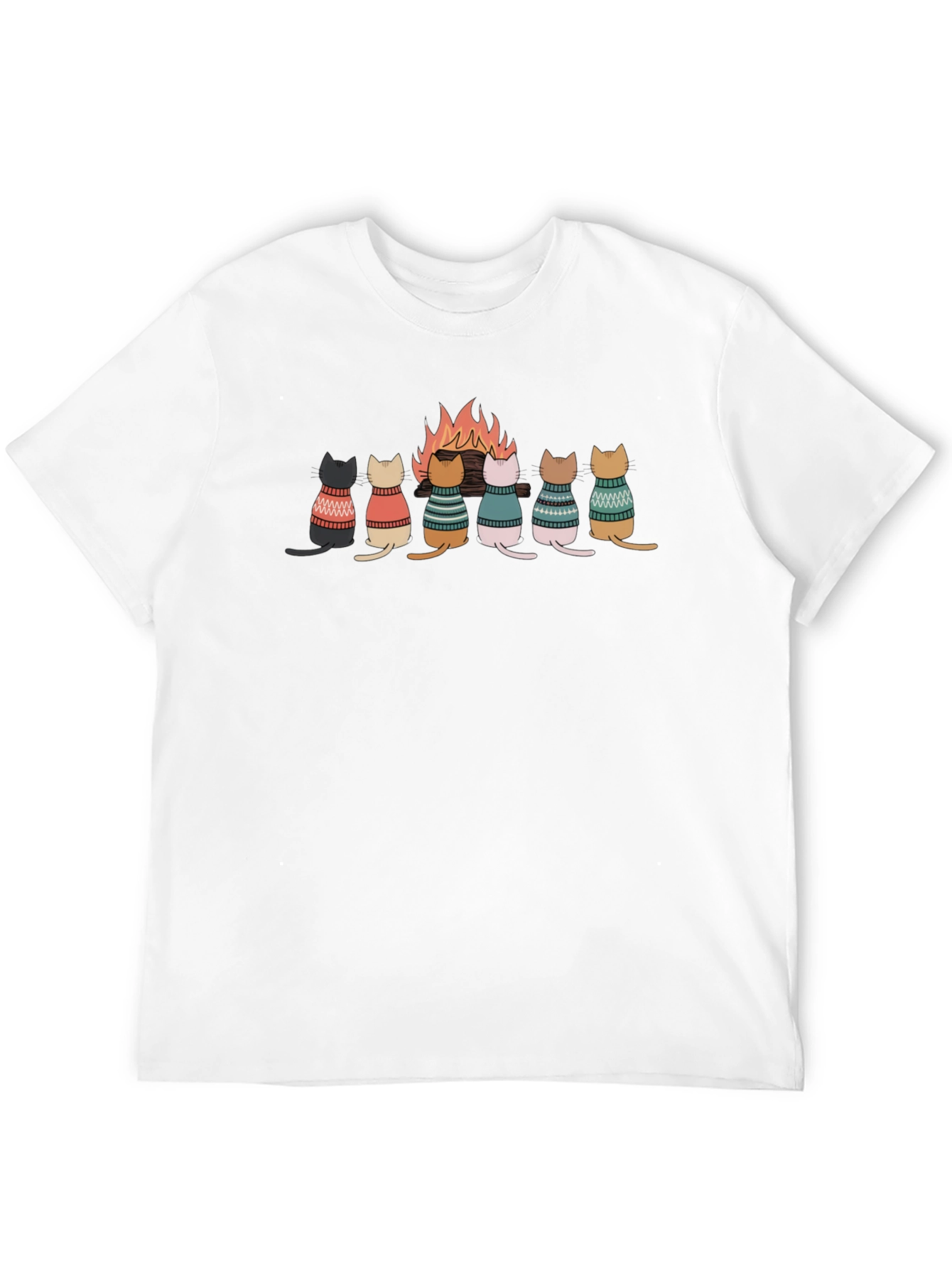 Black Cats Around Campfire T-Shirt view 12