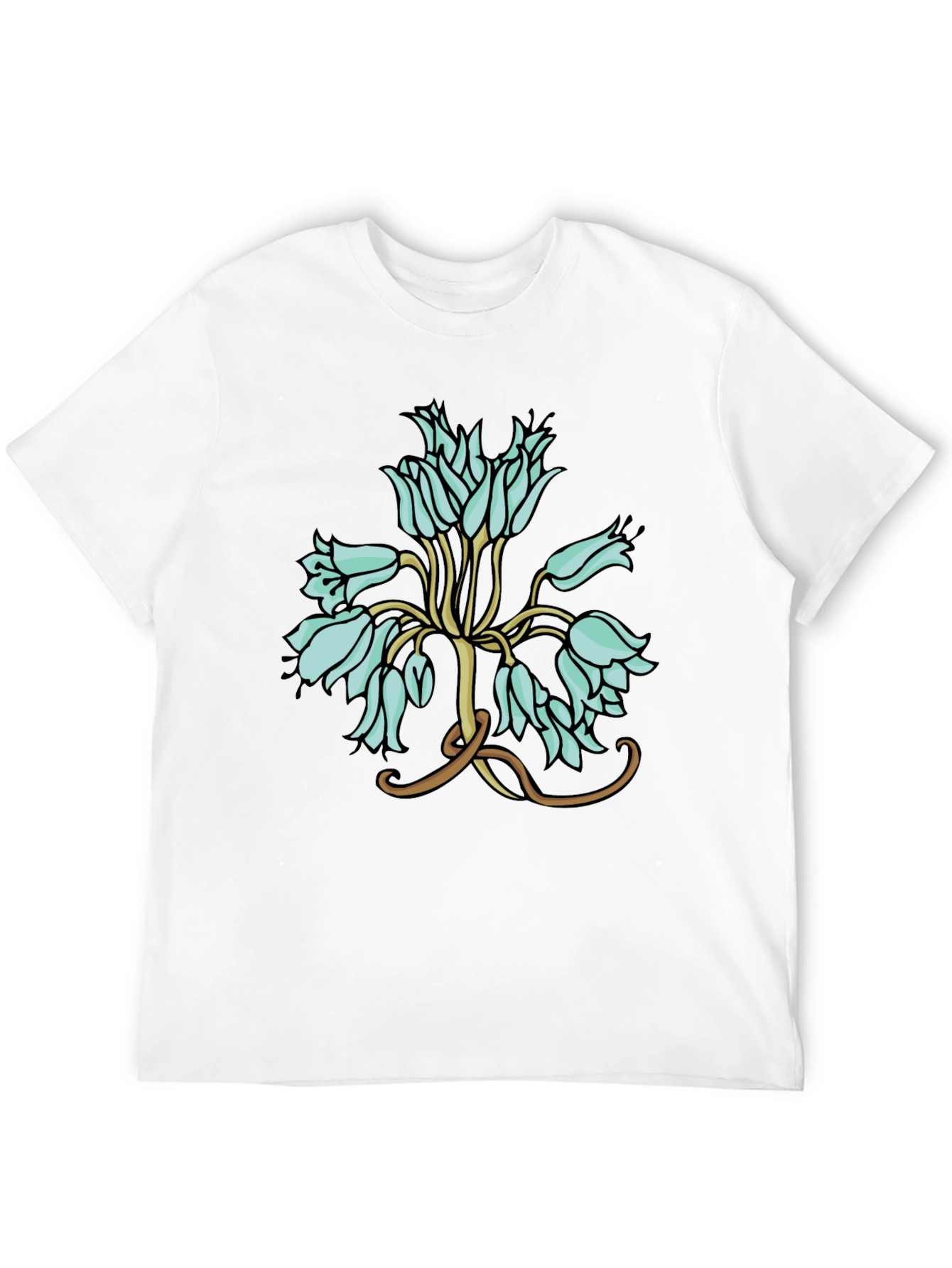 Black Floral T-Shirt - Artistic Flower Design view 12