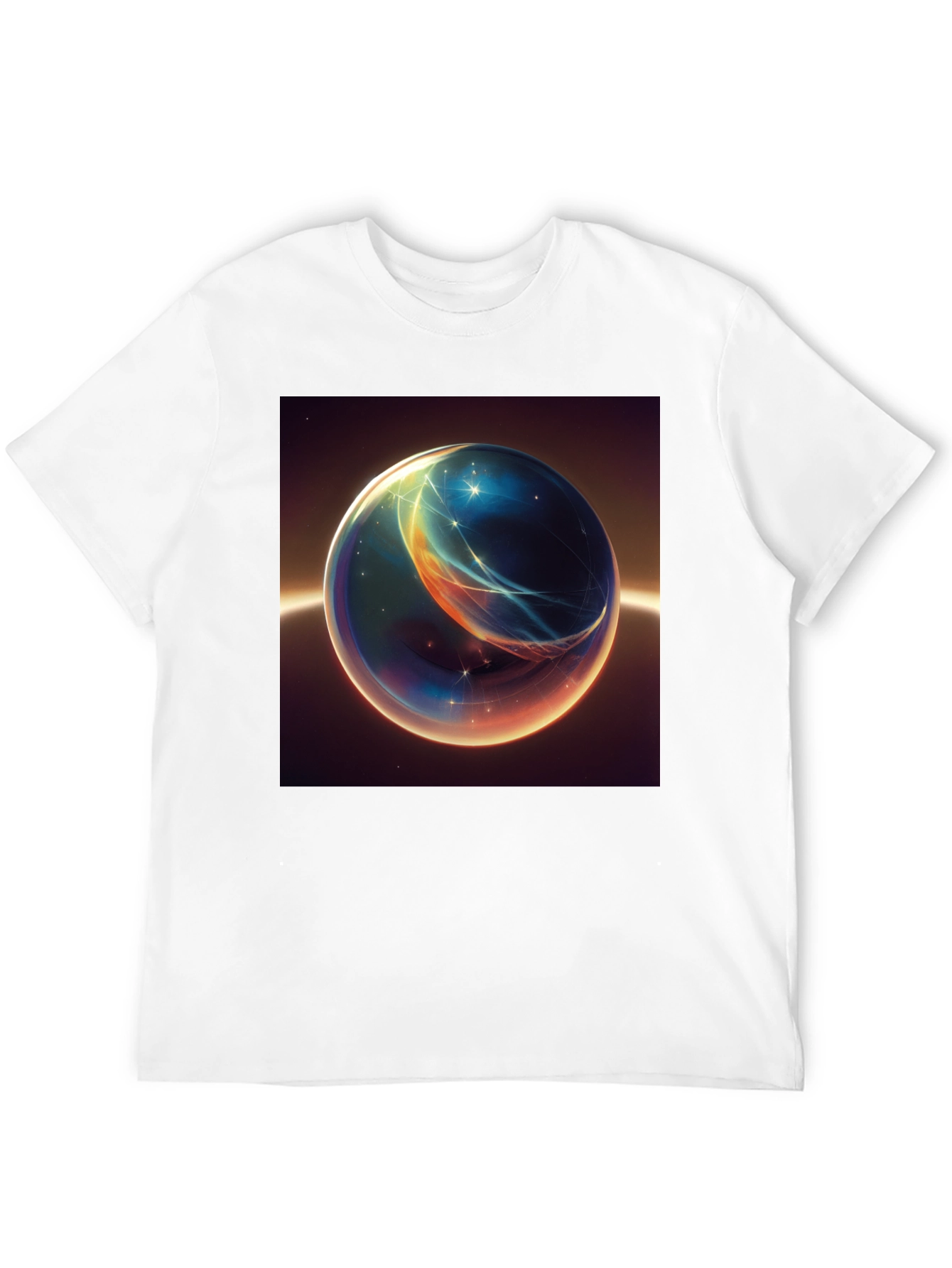 Black Abstract Space Orb Graphic T-Shirt view 12