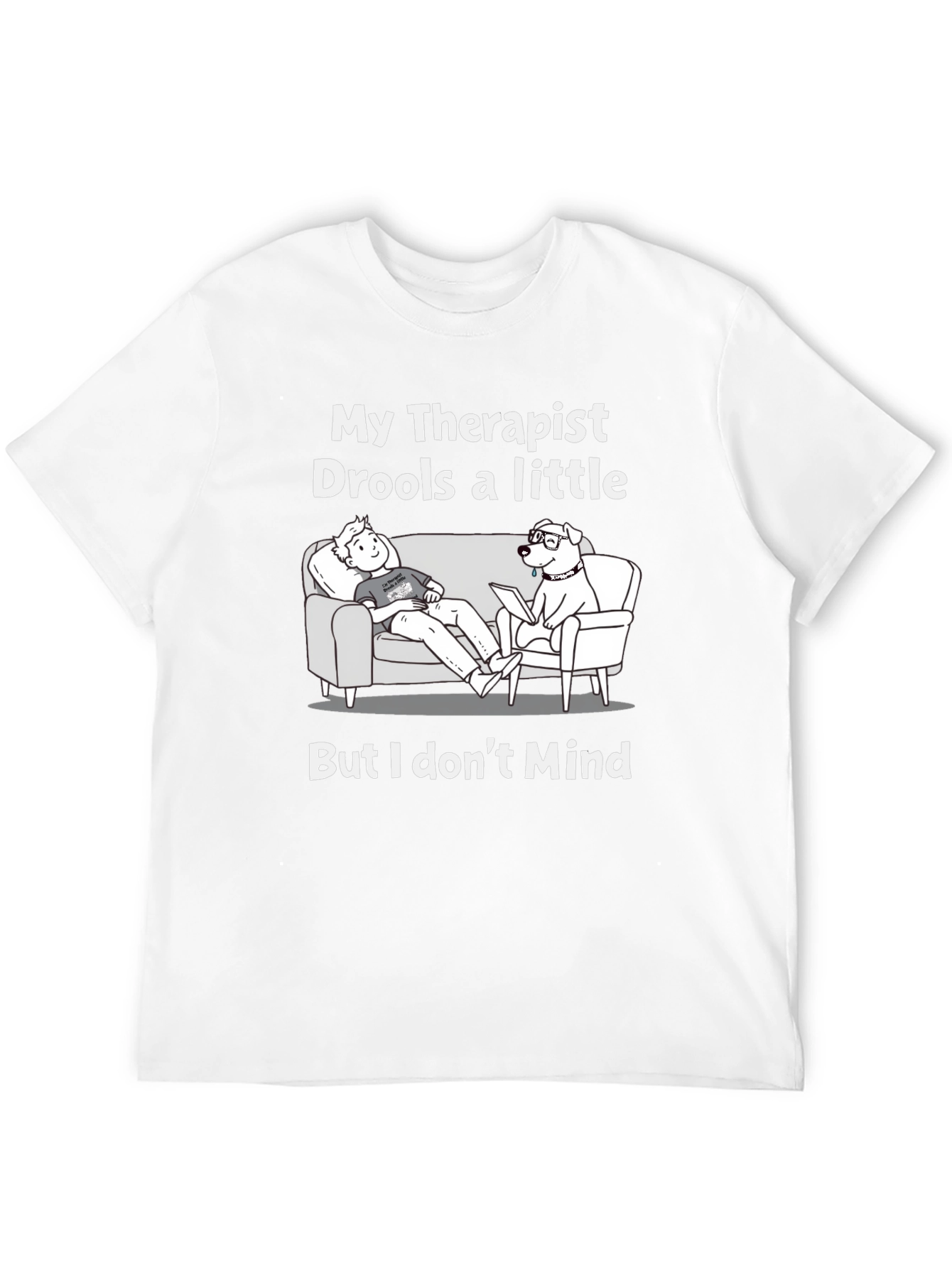 Black Funny 'My Therapist Drools' Graphic T-Shirt view 12