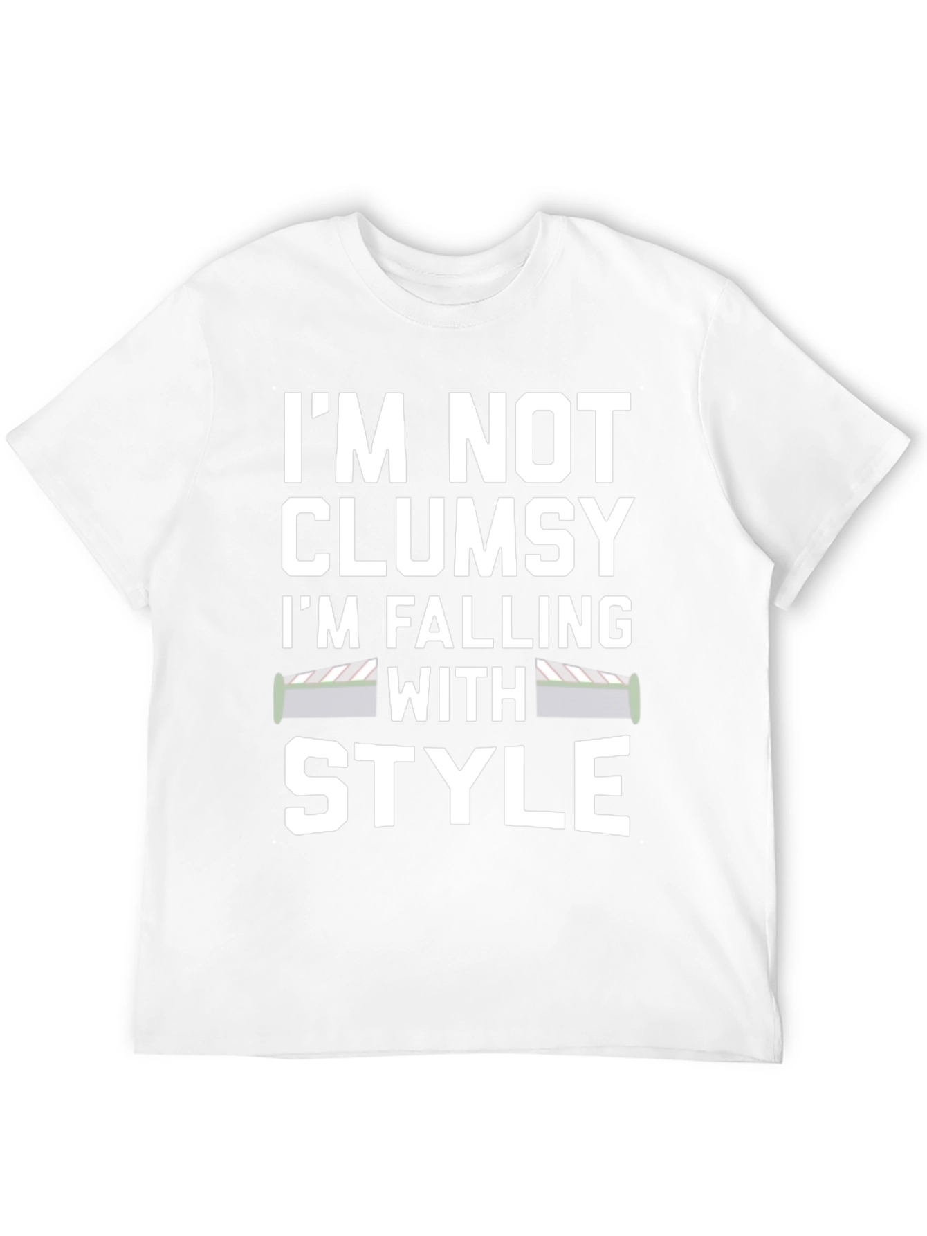 Black Funny "Falling With Style" Graphic T-Shirt view 12