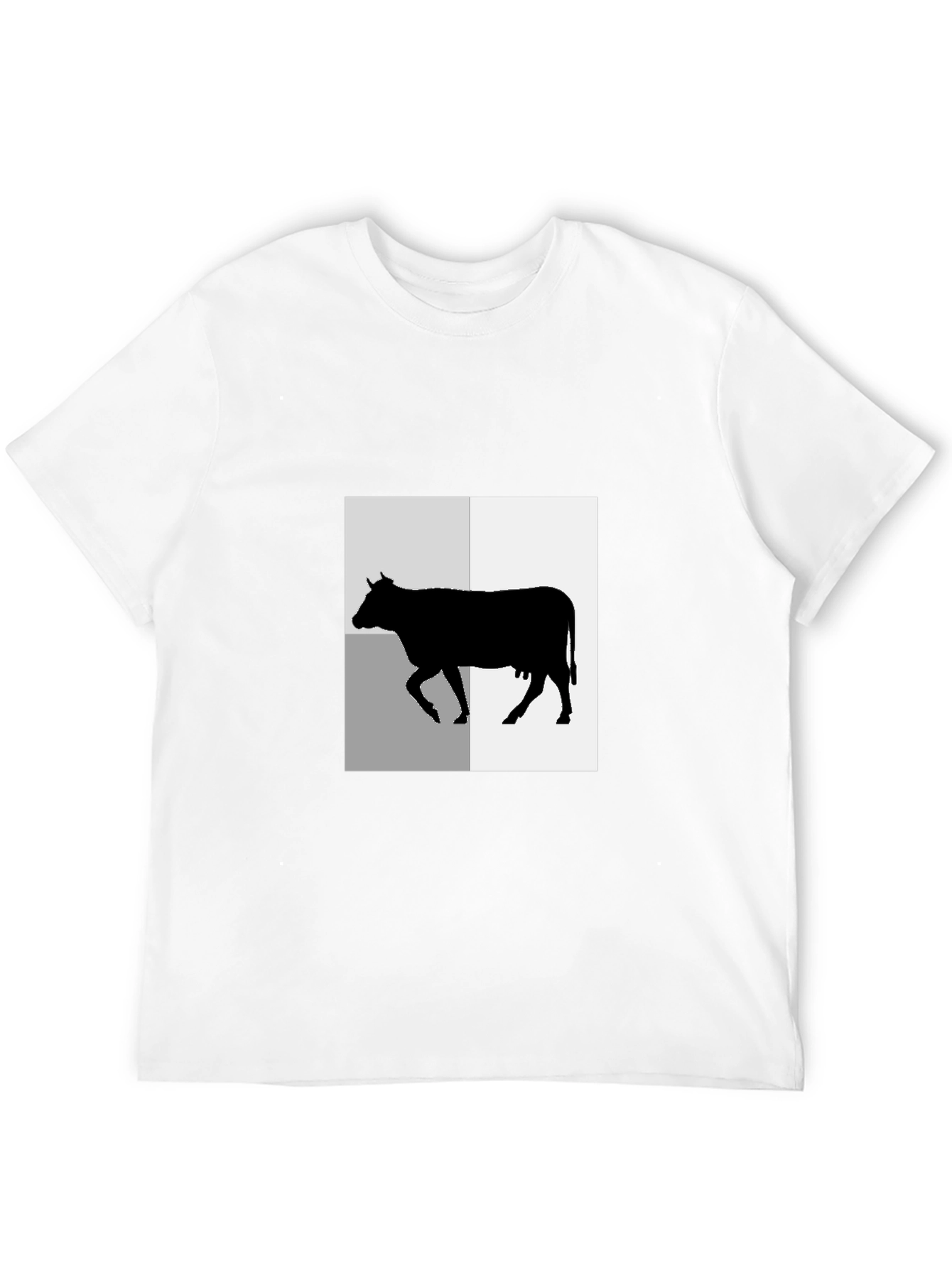 Black Black T-Shirt with Cow Graphic Tee view 12