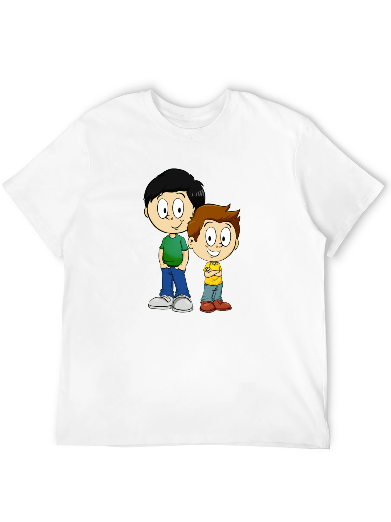 Cartoon Brothers Graphic Tee - Black Cotton Blend - 12