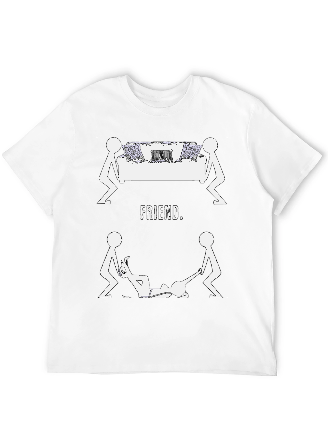 Black Funny FRIEND. Graphic Tee - Black Cotton view 12