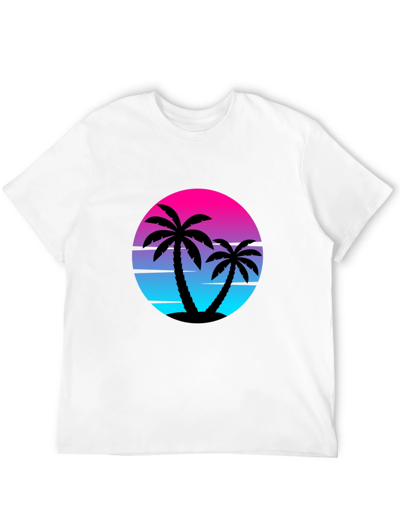 Black Retro Sunset Palm Tree Graphic Tee - Black view 12