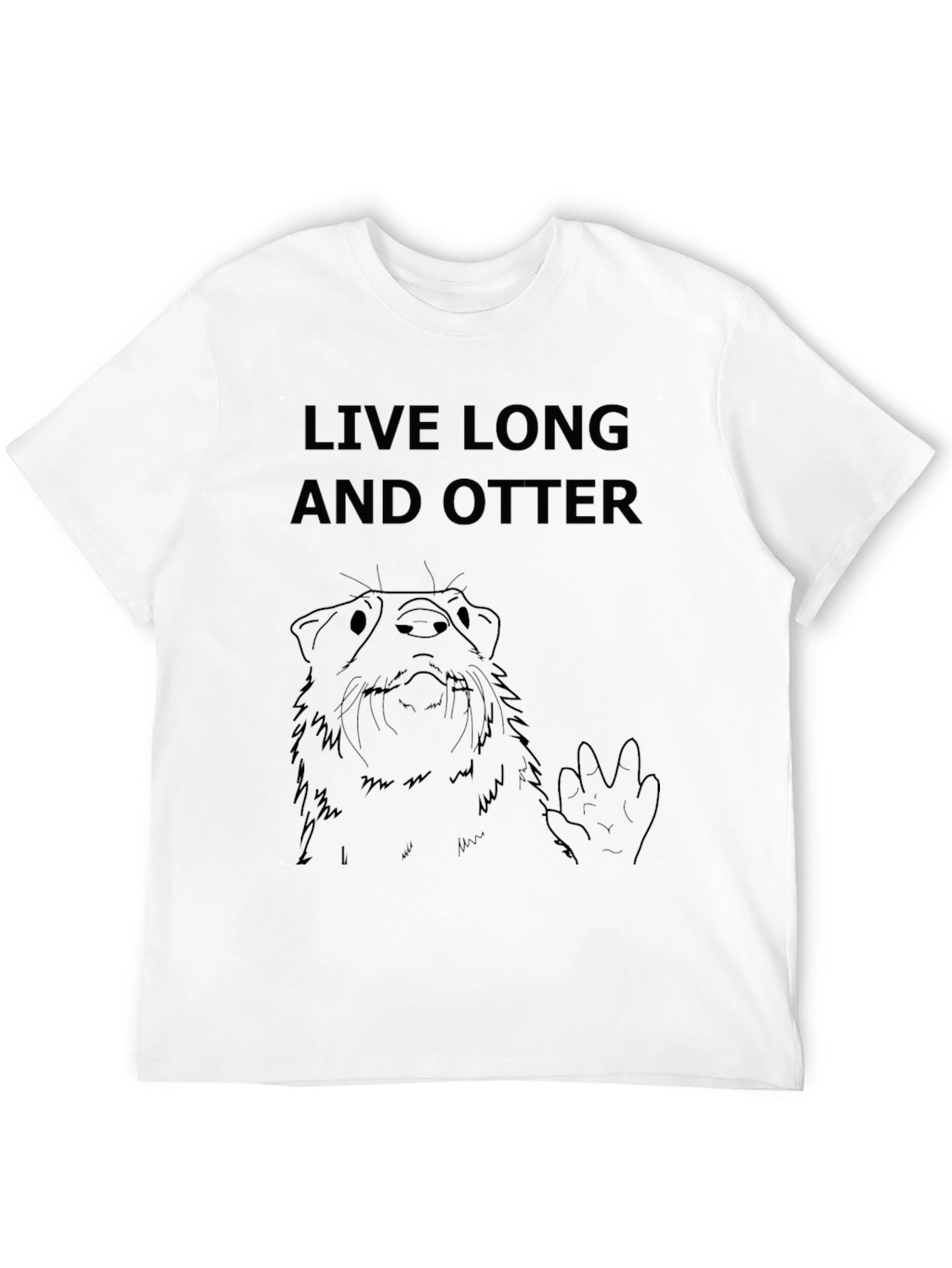 Black Live Long and Otter T-Shirt - Funny Graphic Tee view 12