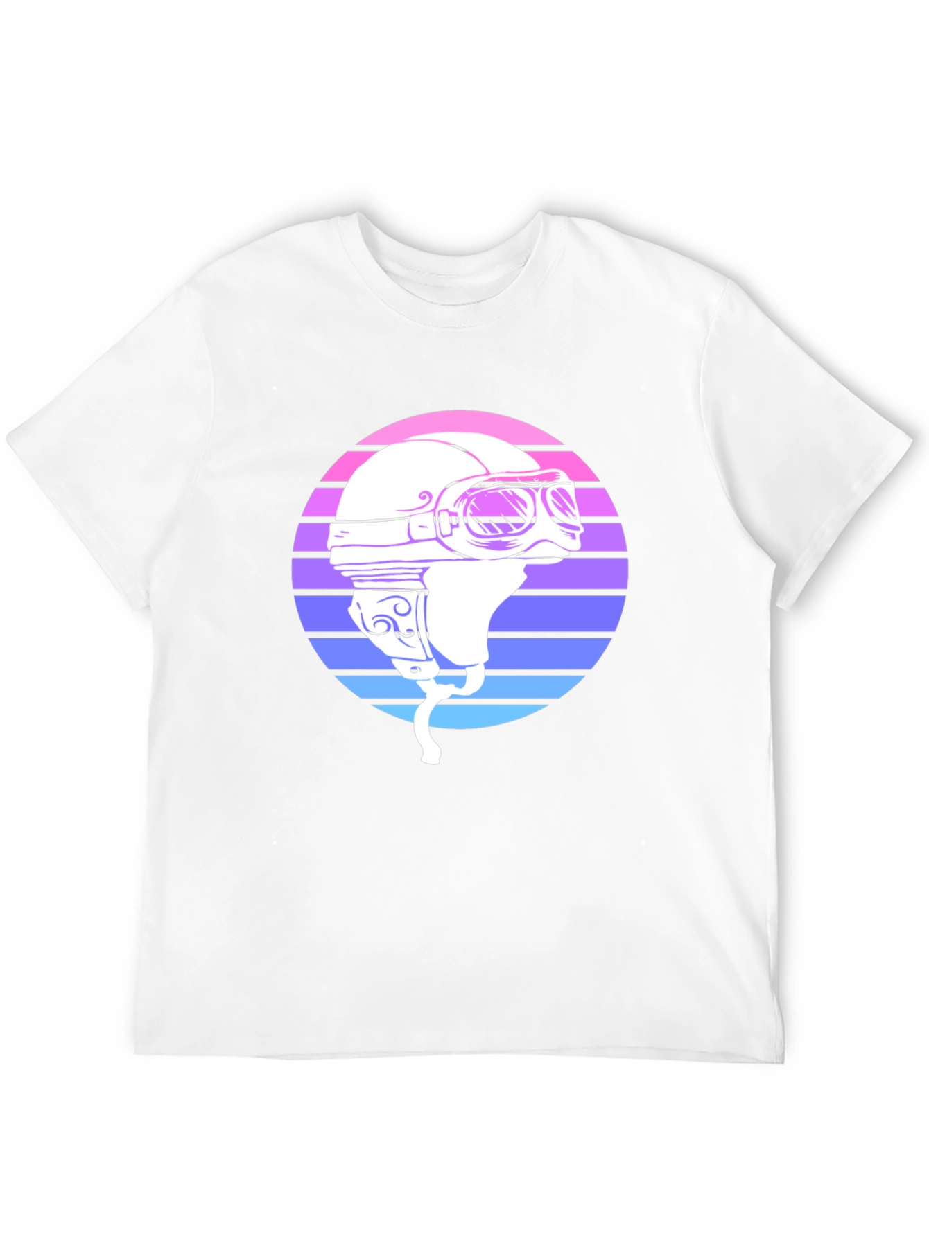 Black Retro Motorcycle Helmet Graphic Tee - Black view 12