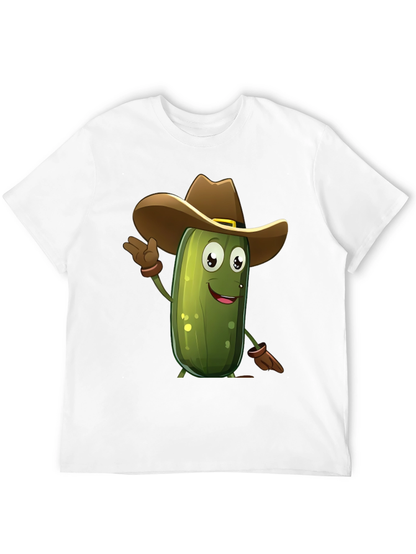 Black Pickle Cowboy T-Shirt - Funny Cartoon Tee view 12