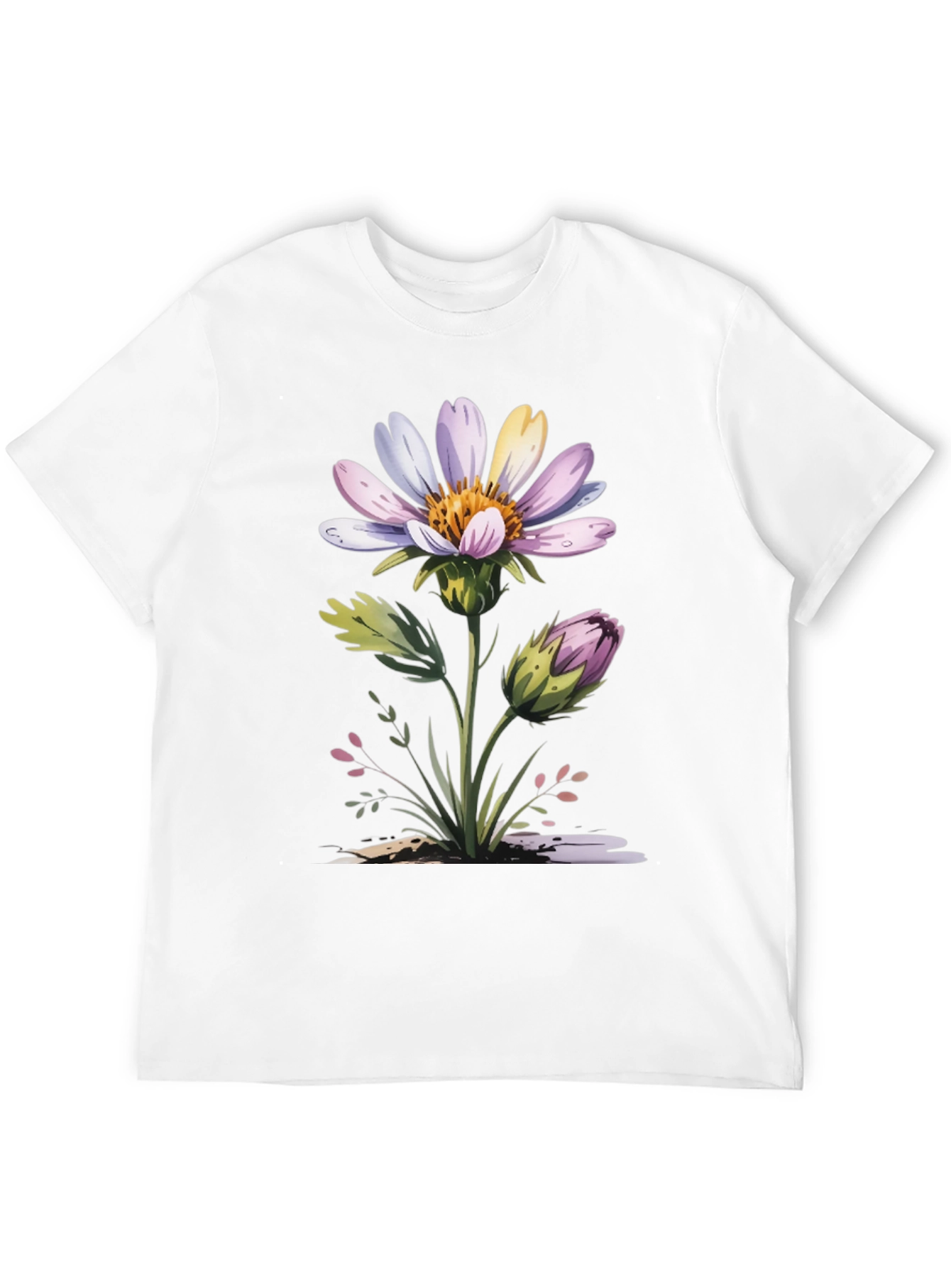 Black Floral Graphic Tee - Artistic Flower Design view 12
