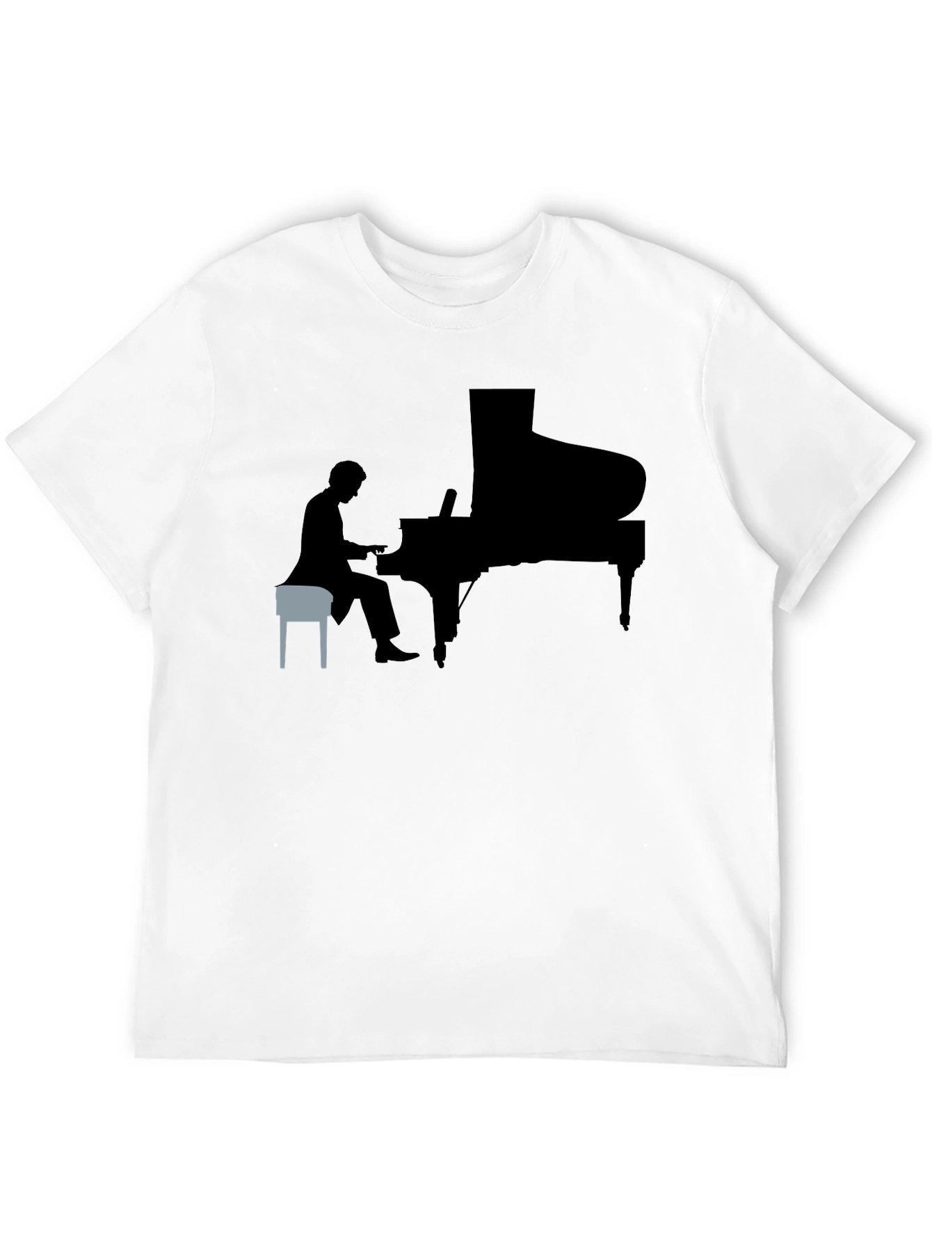 Black Piano Player Graphic Tee view 12