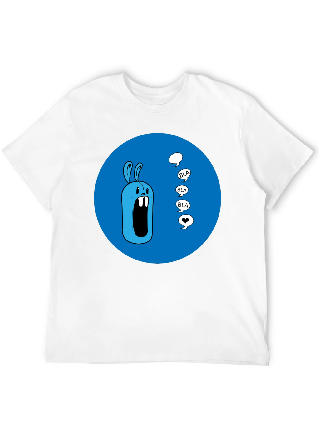Black Blue Cartoon Rabbit T-Shirt view 12