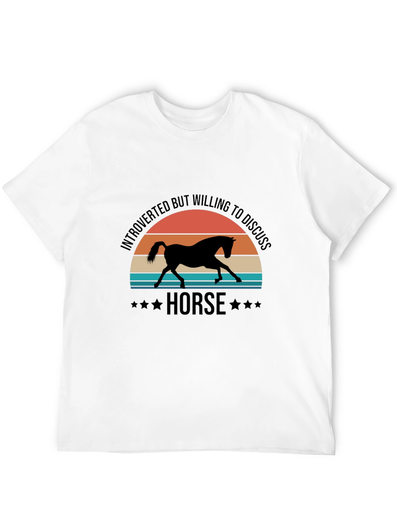 Black Introverted Horse Lover T-Shirt view 12