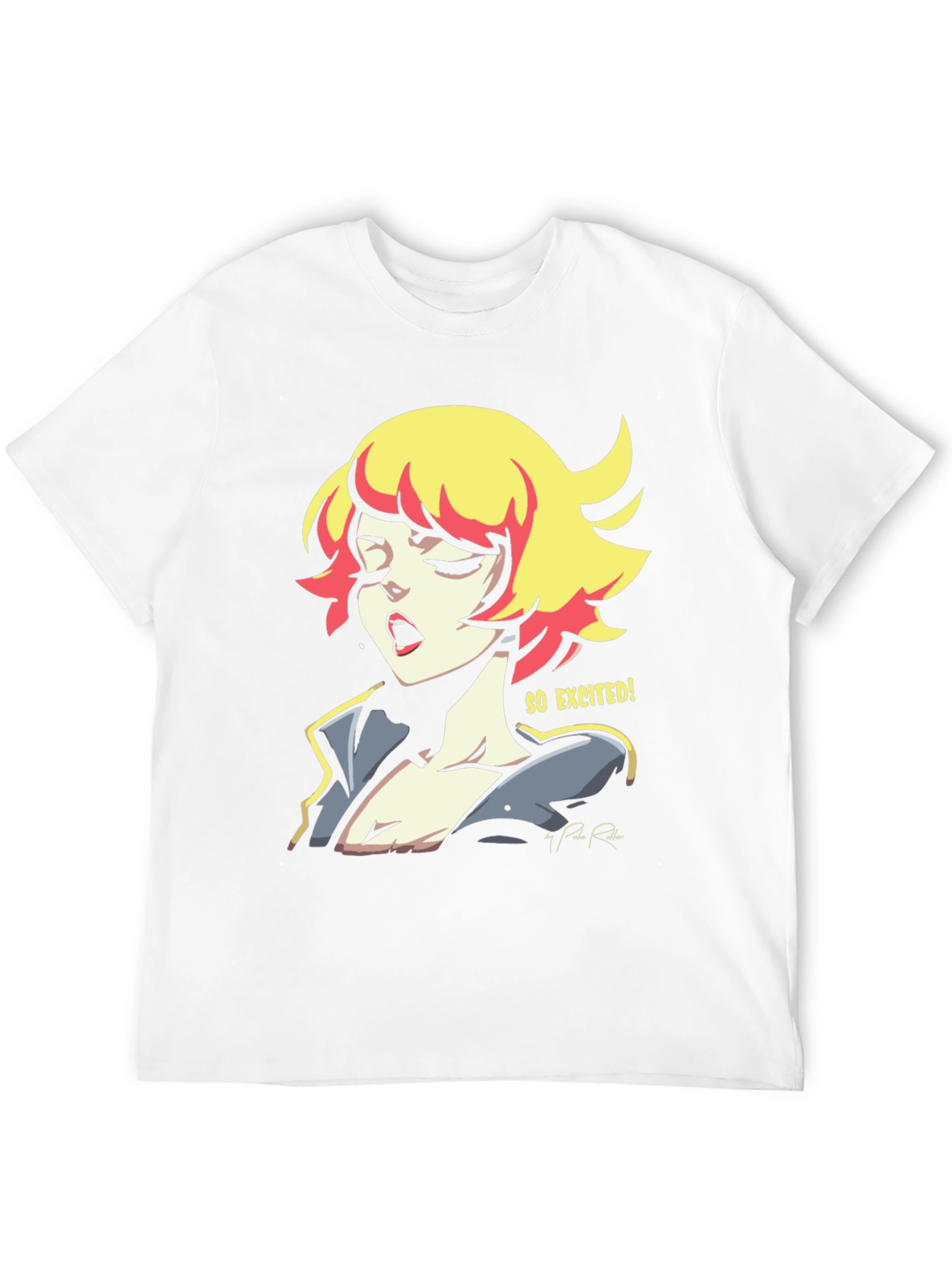 Black So Excited! Graphic Print Black T-Shirt view 12