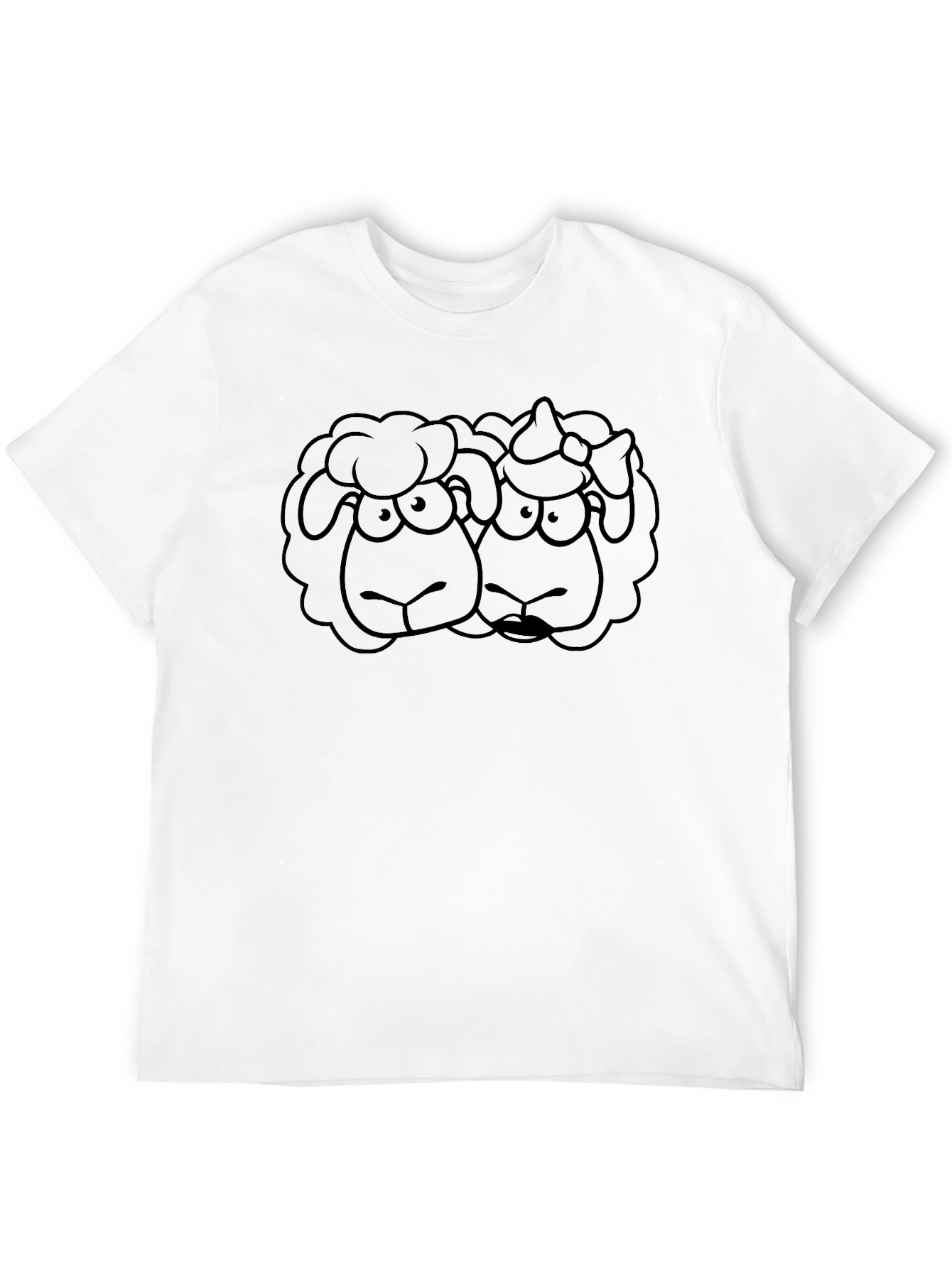 Black Sheep Couple Graphic Tee - Black Cotton T-Shirt view 12