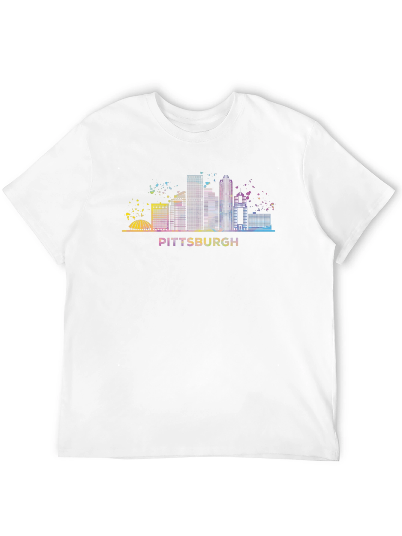 Black Pittsburgh Skyline Graphic Tee - Black Cotton T-Shirt view 12