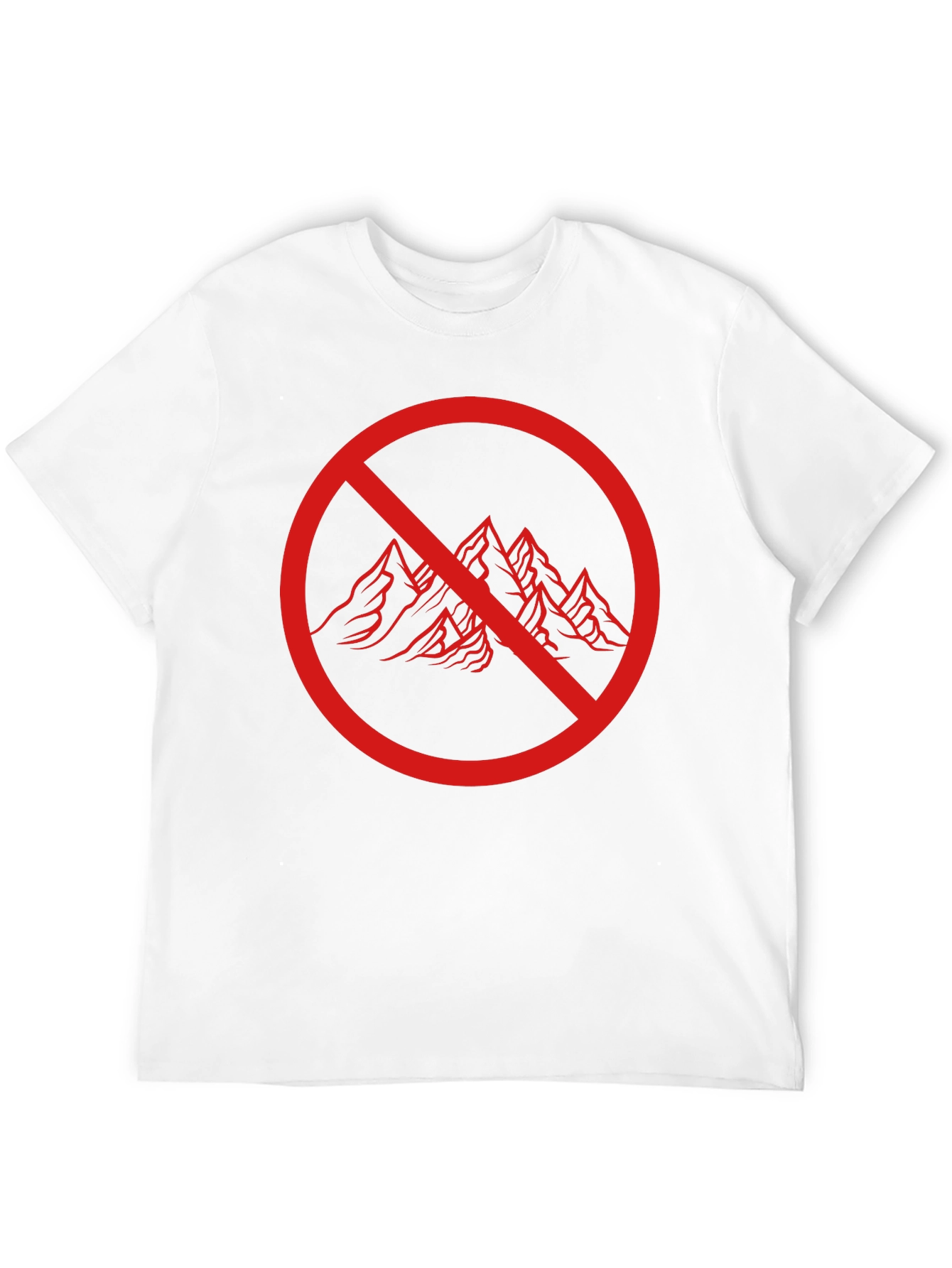 Black No Mountains T-Shirt - Black Crew Neck Tee view 12