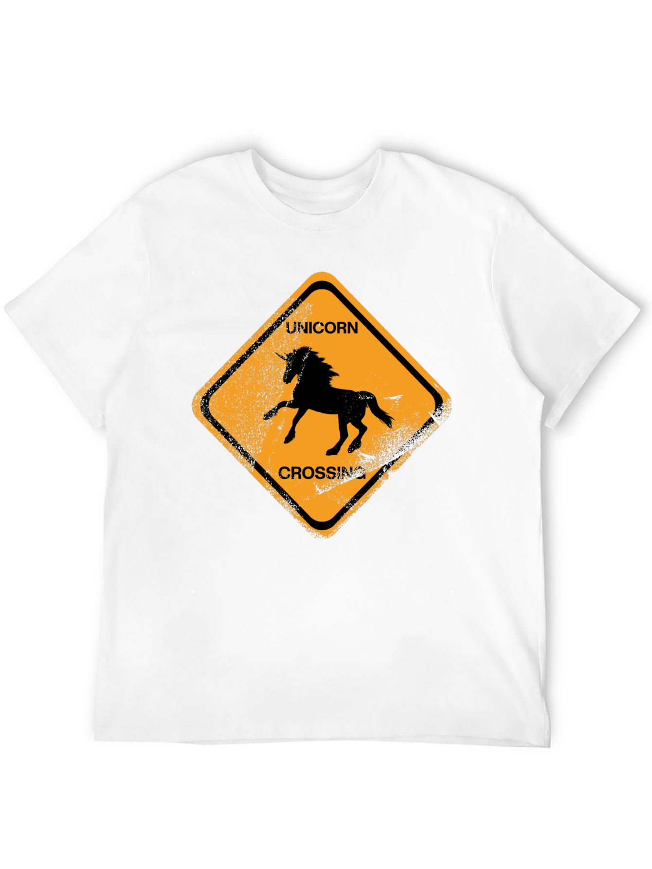 Black Unicorn Crossing Black Cotton T-Shirt view 12