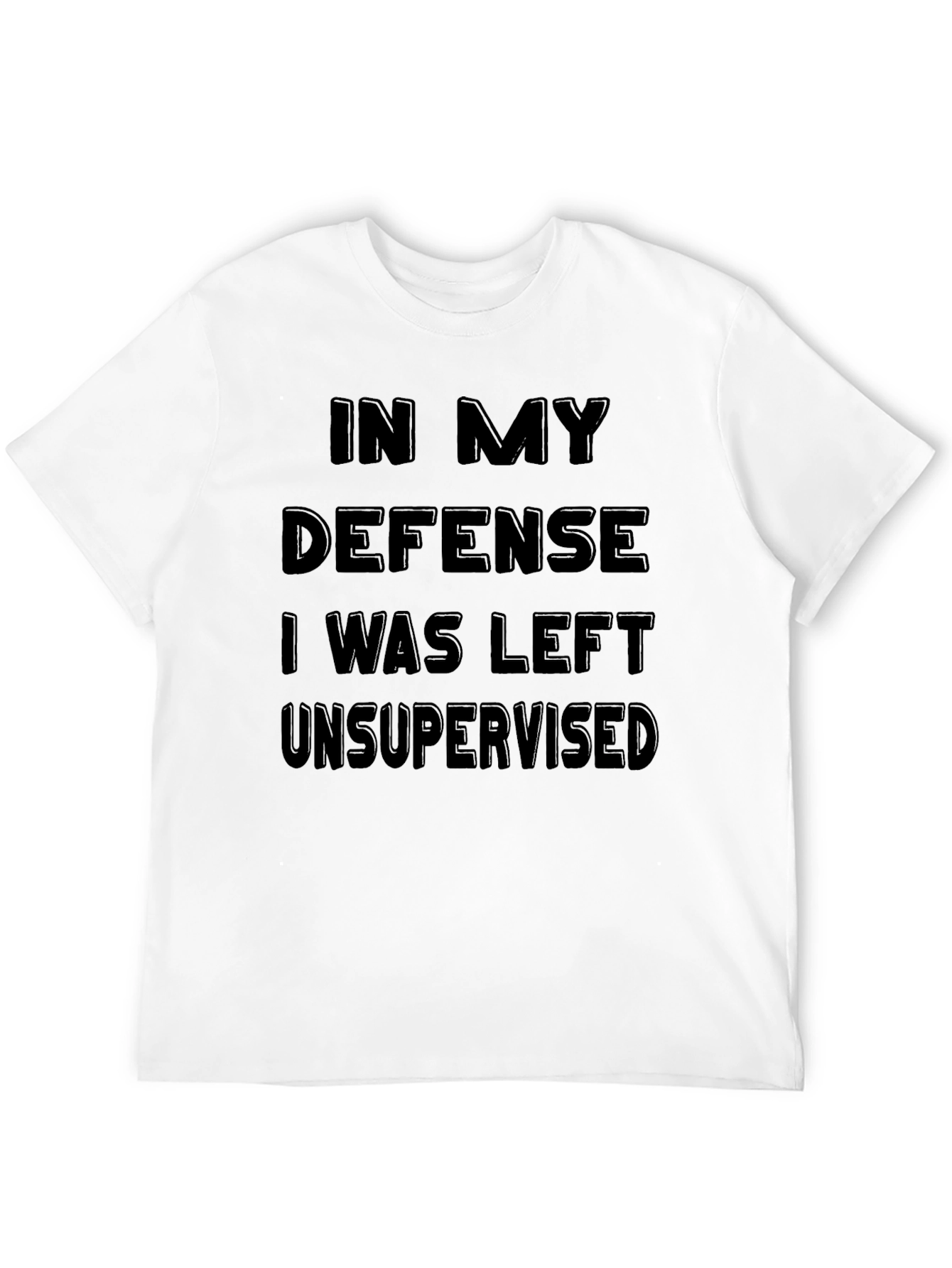 Black Funny Unsupervised T-Shirt view 12