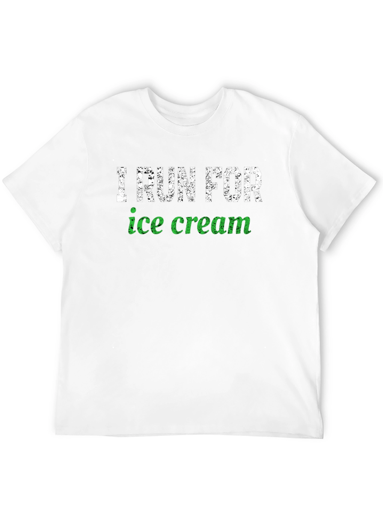Black I Run For Ice Cream Black Cotton T-Shirt view 12