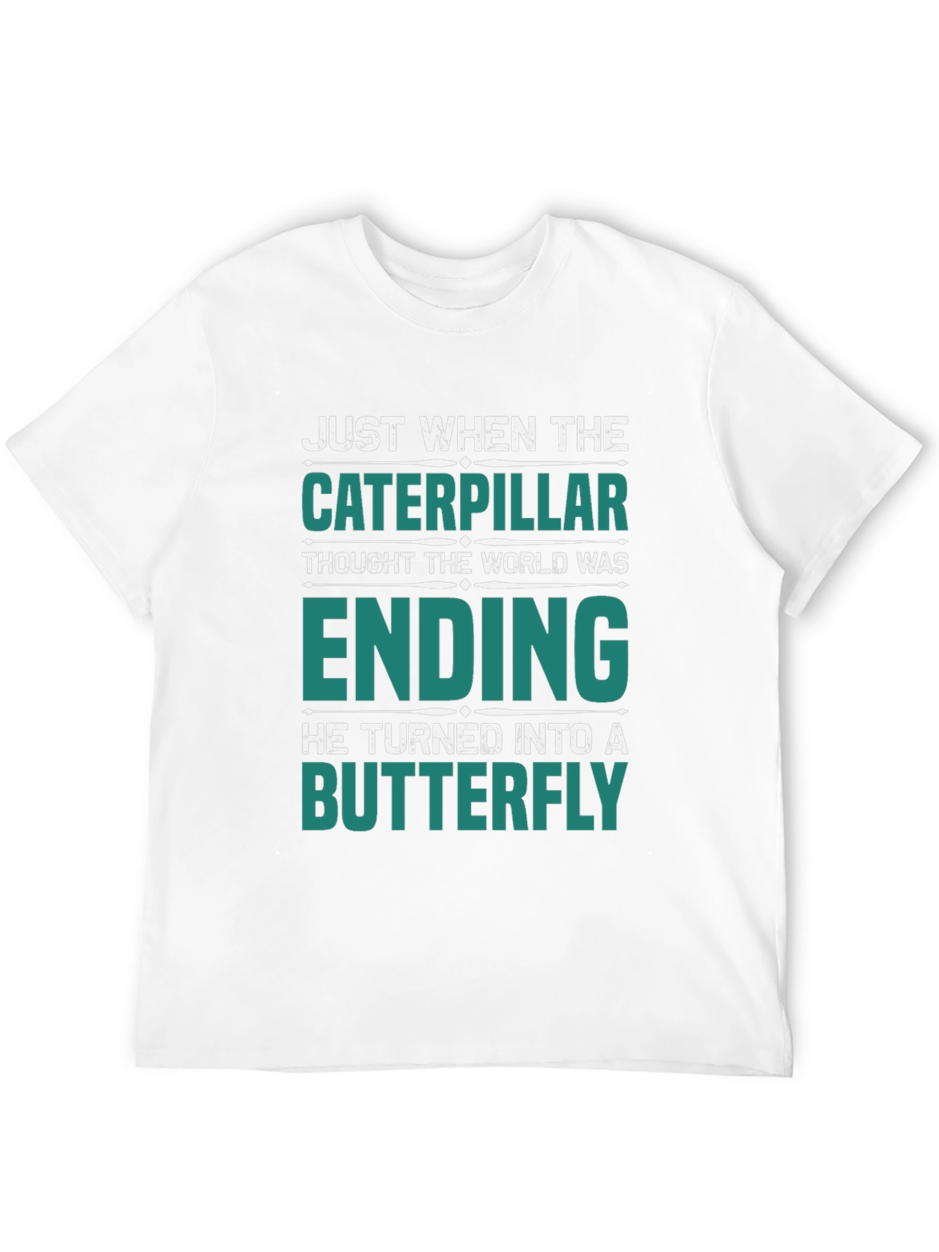 Black Caterpillar Turns Into Butterfly Graphic T-Shirt view 12