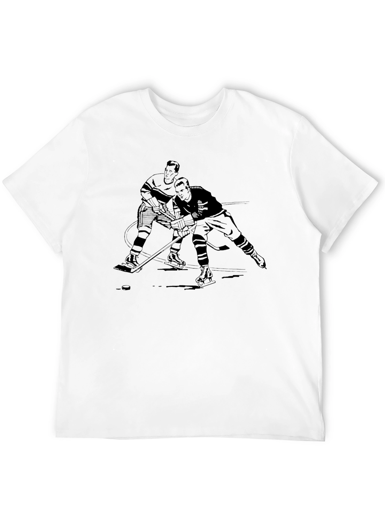 Black Vintage Hockey Graphic Tee - Black T-Shirt view 12