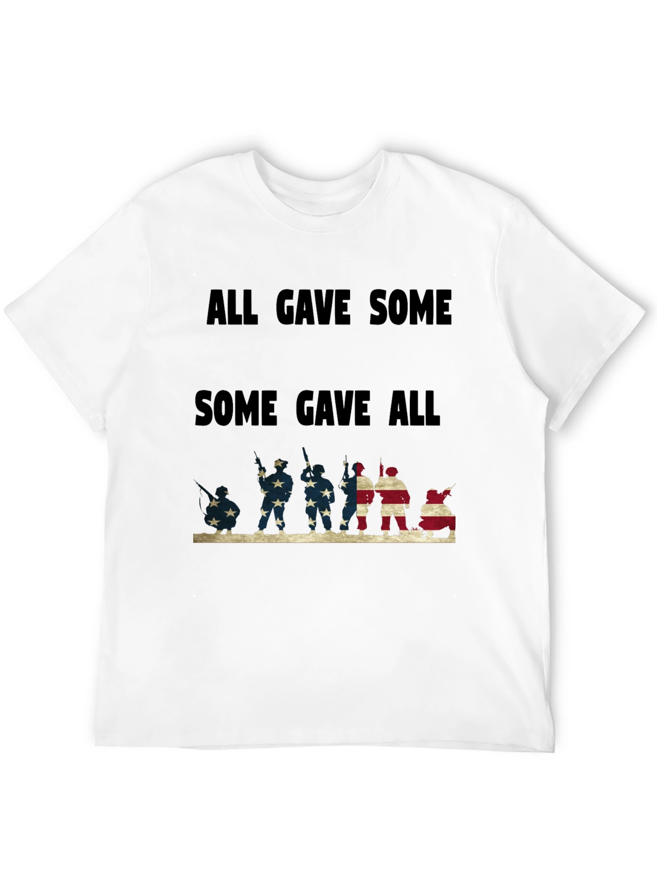 Black All Gave Some, Some Gave All Graphic Tee view 12