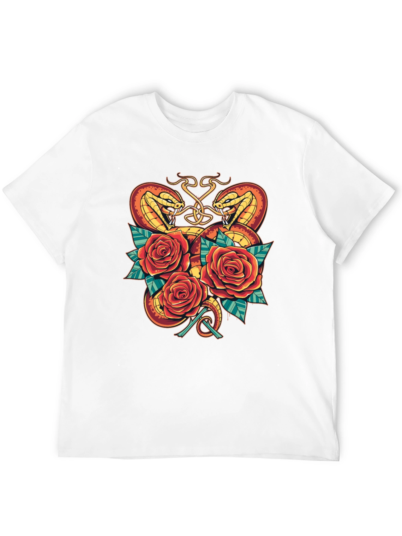 Black Snake & Roses Graphic T-Shirt - Bold Design view 12