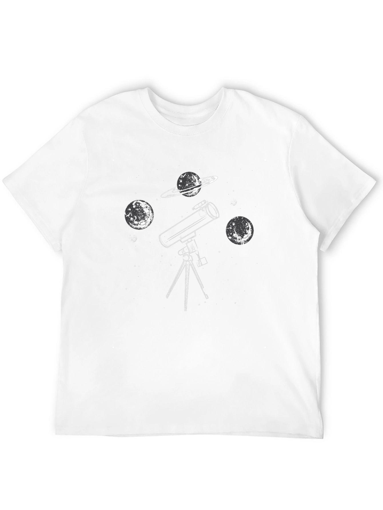 Black Astronomy Telescope T-Shirt - Space Planets Graphic Tee view 12