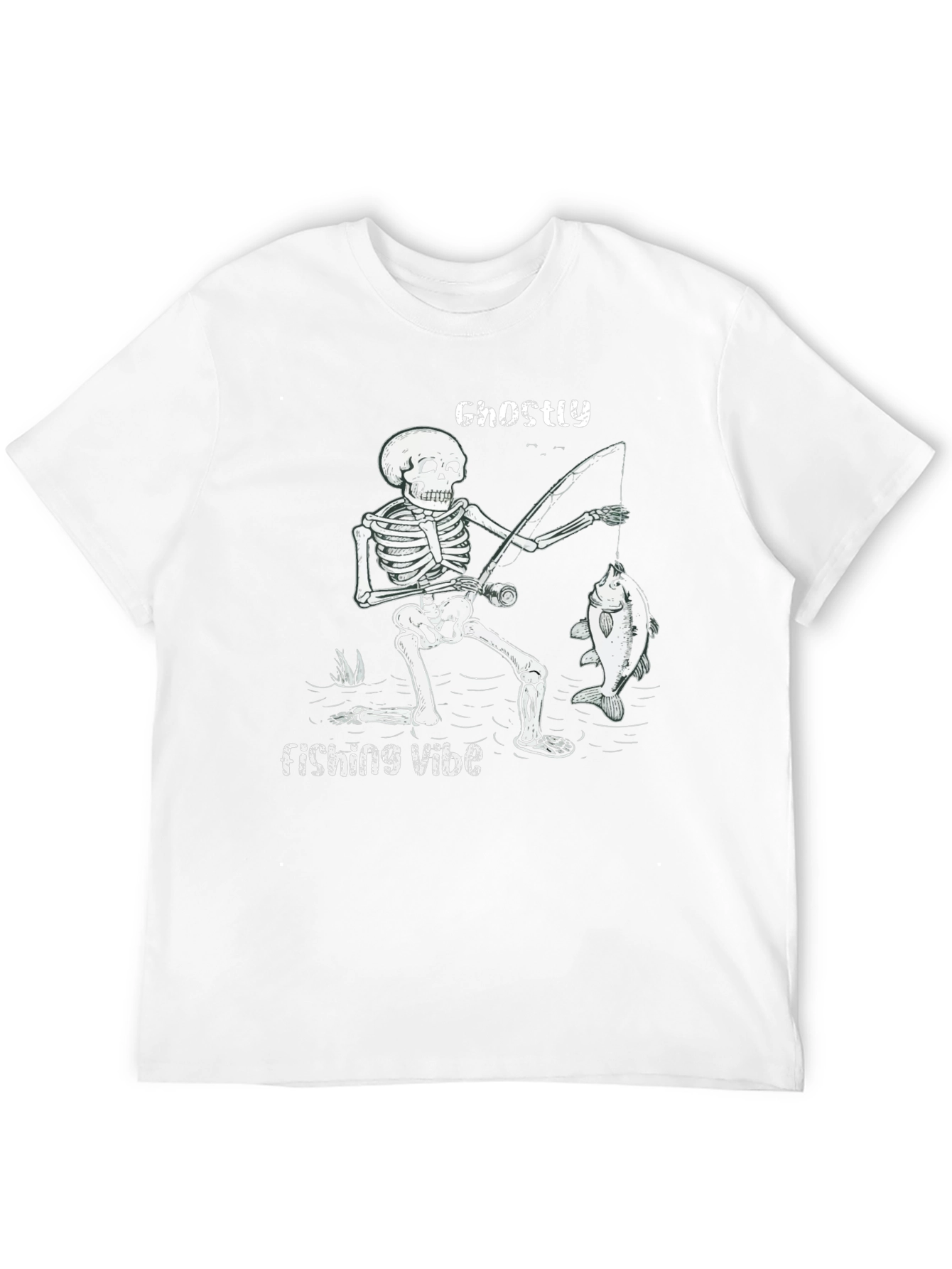 Black Ghostly Fishing Vibe Black T-Shirt view 12