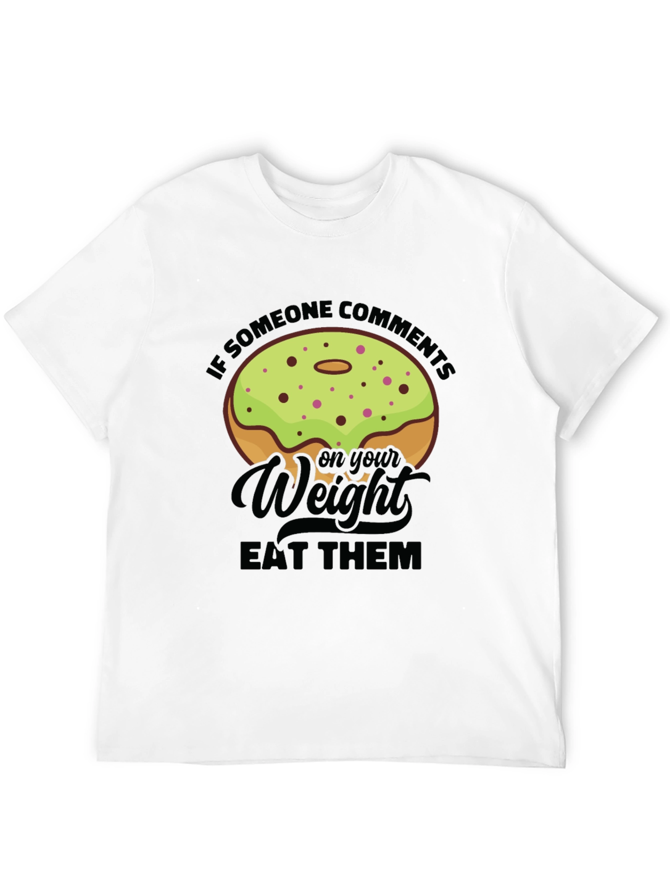 Black Donut Weight Pun Graphic Tee view 12