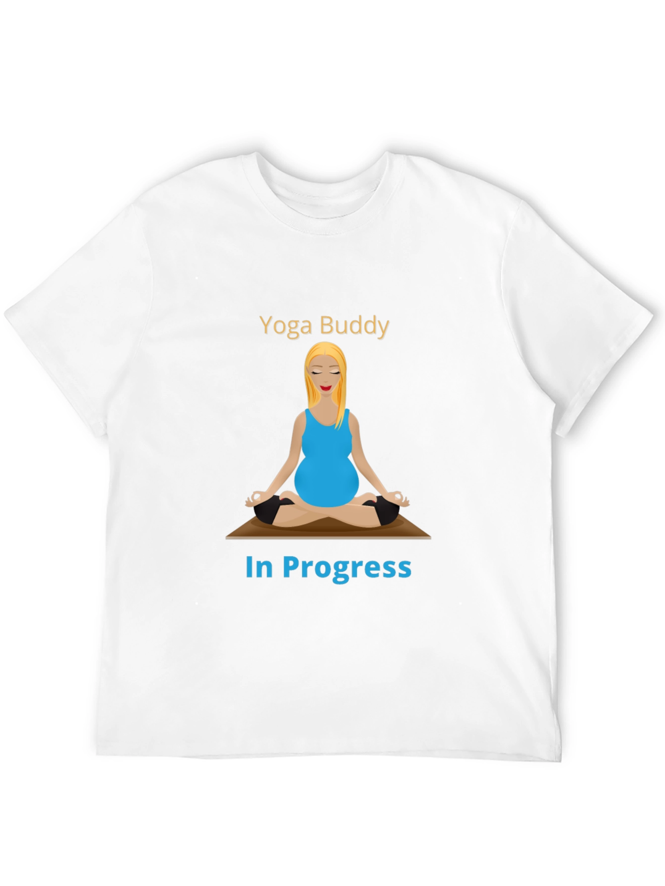 Black Yoga Buddy In Progress Funny T-Shirt view 12