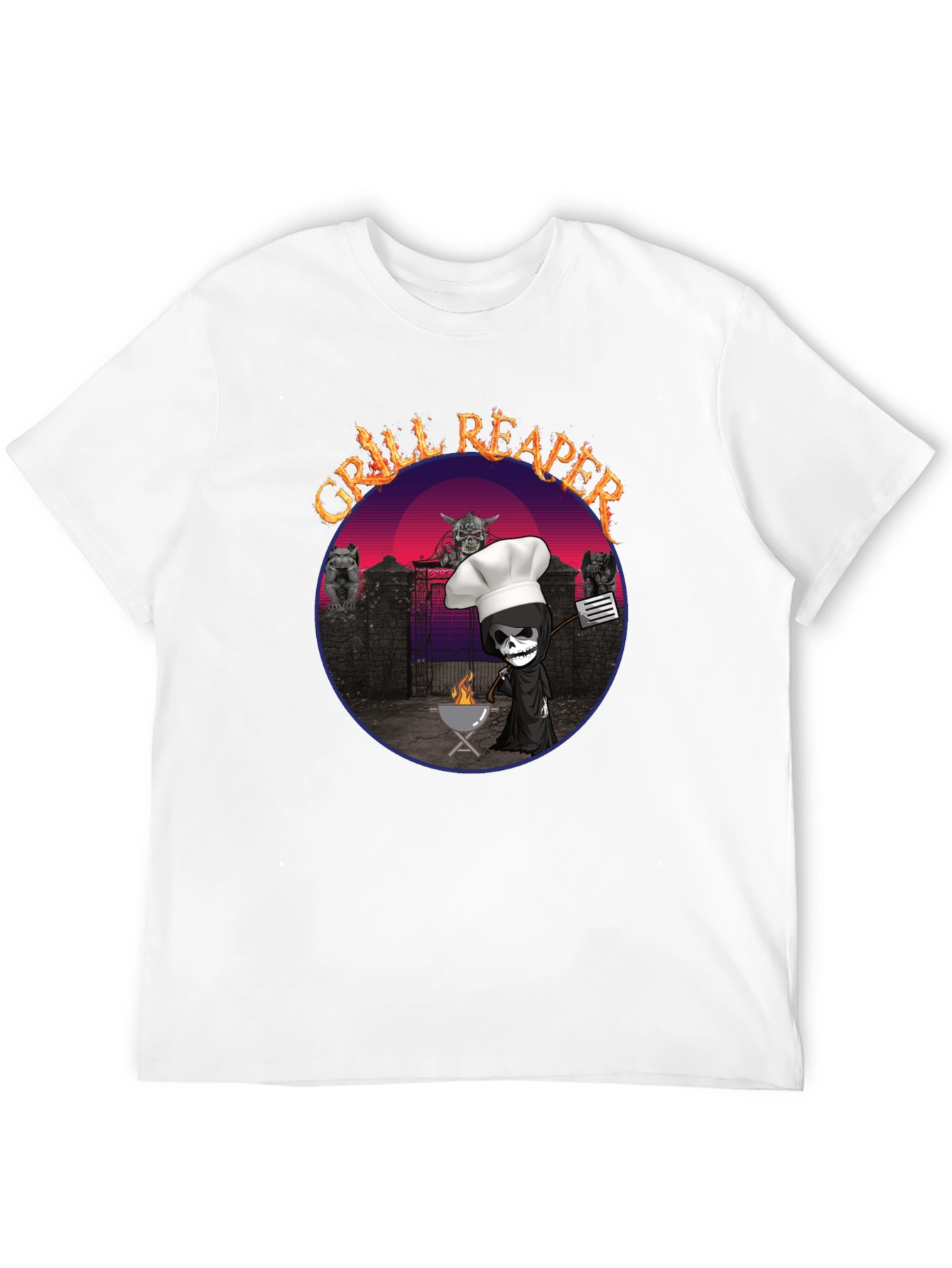 Black Grill Reaper T-Shirt - BBQ Death Funny Tee view 12