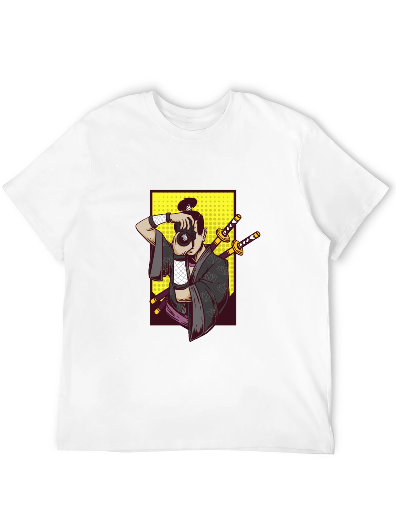 Black Samurai Photographer Graphic Tee - Unique Design view 12