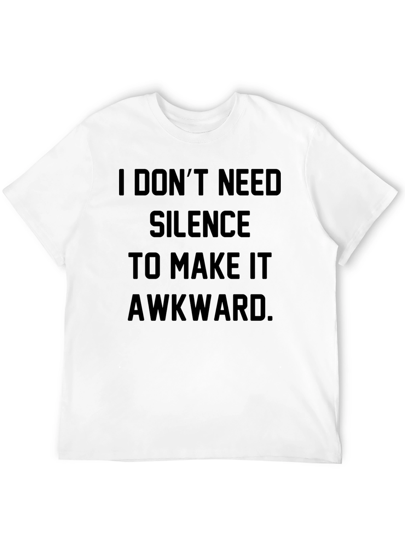 Black Awkward Silence Funny Black Graphic Tee view 12