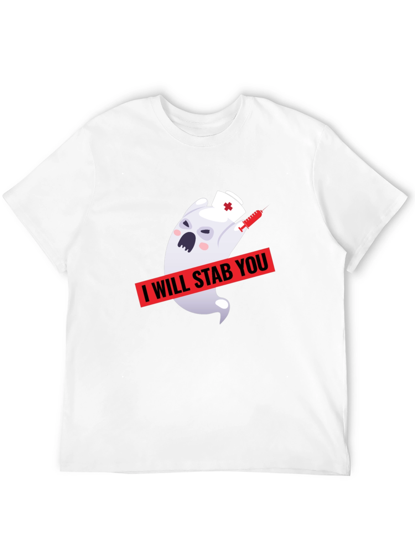 Black Funny Ghost Nurse I Will Stab You Graphic T-Shirt view 12