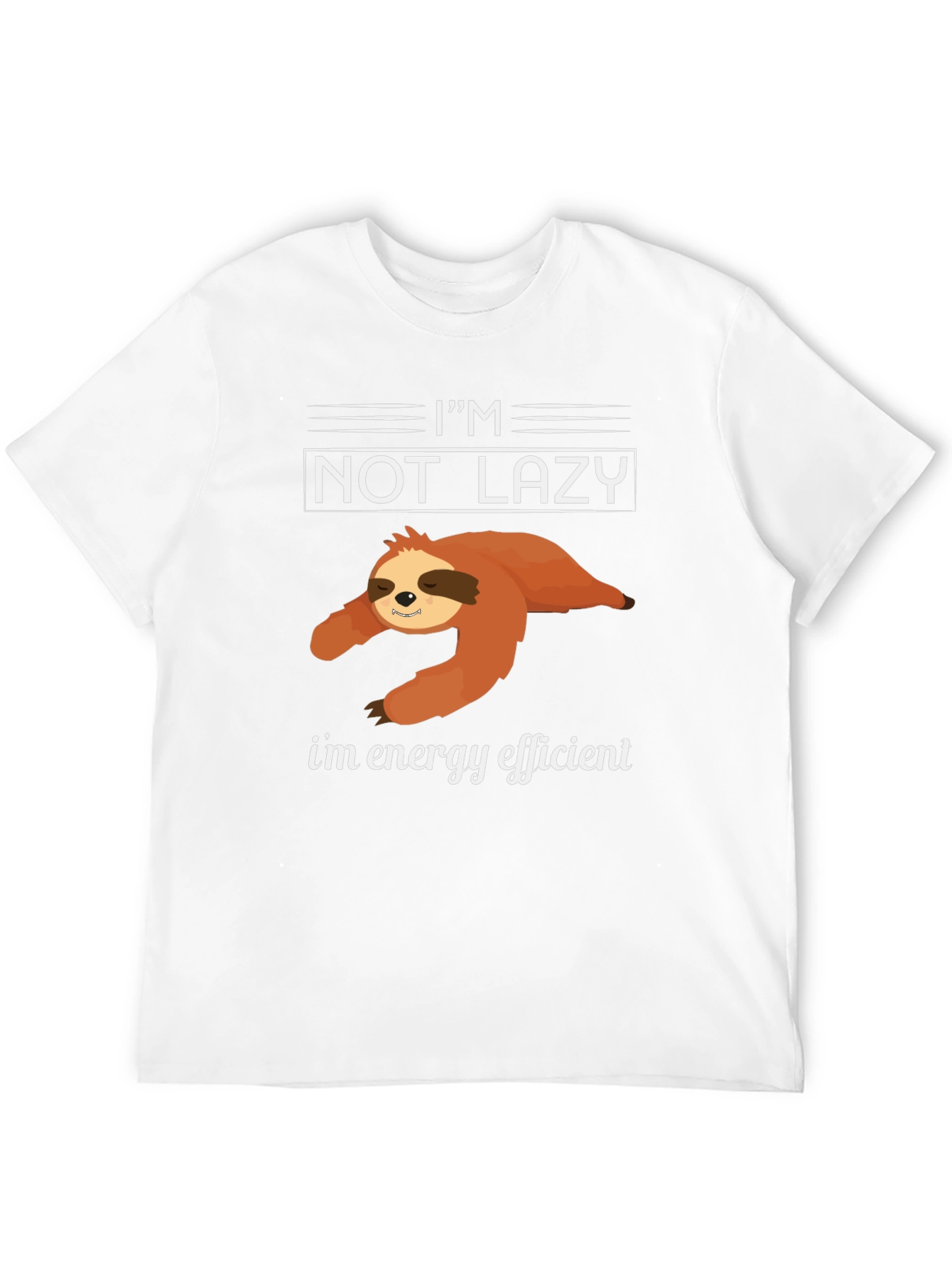 Black Funny Sloth Energy Efficient Graphic Tee view 12