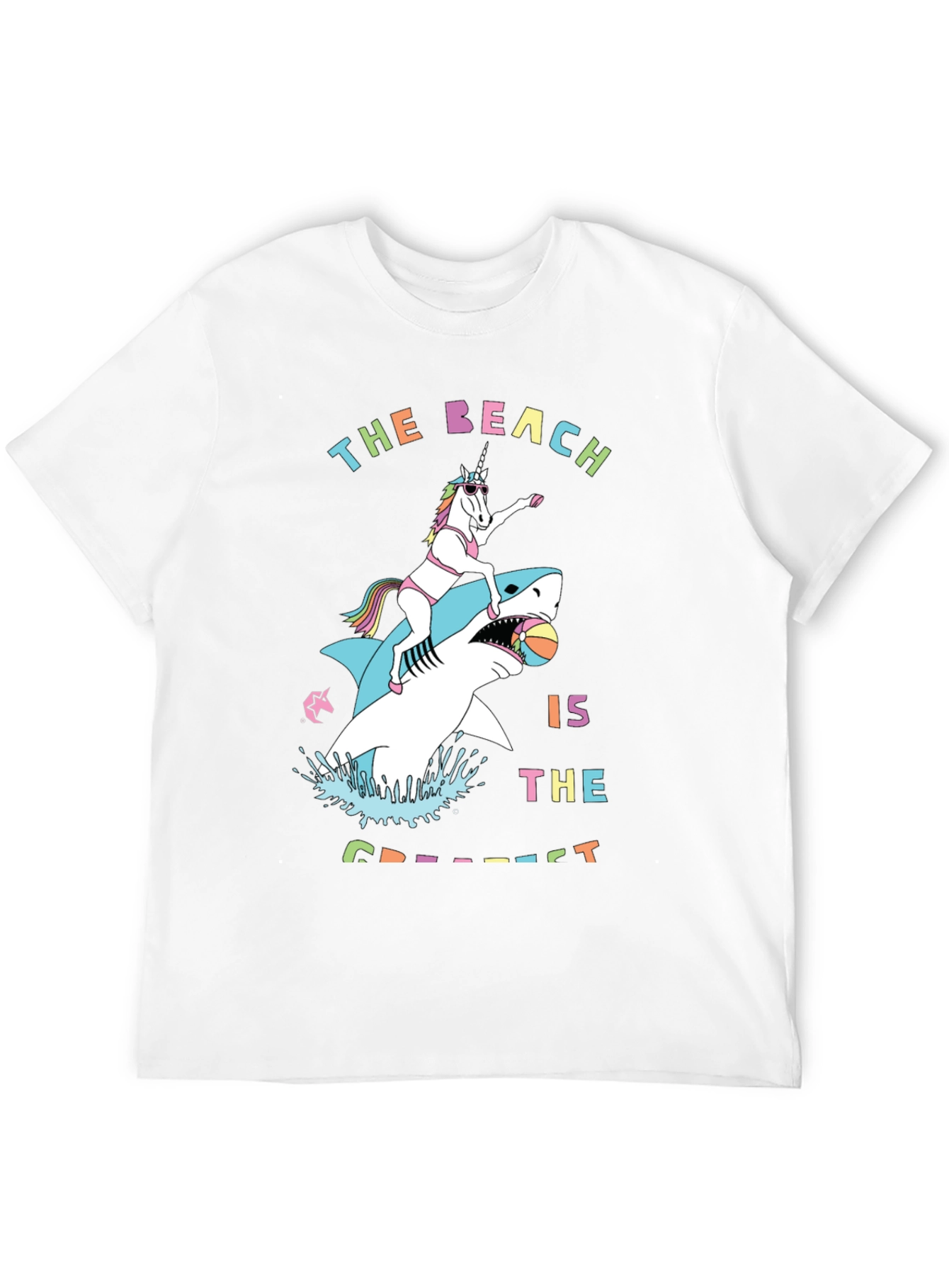 Black Unicorn Shark T-Shirt - The Beach is The Greatest view 12