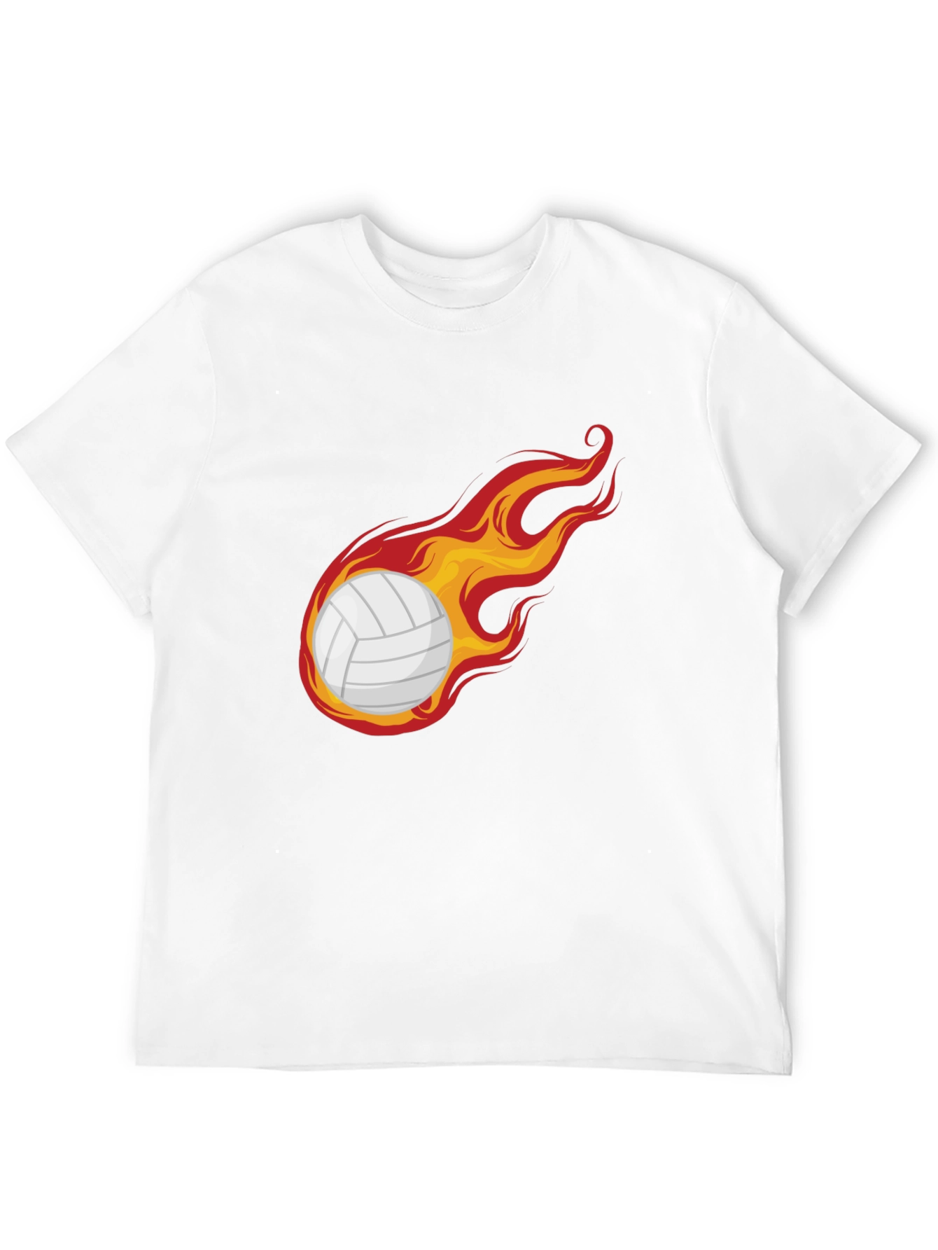 Black Flaming Volleyball Graphic Tee - Unique Design view 12