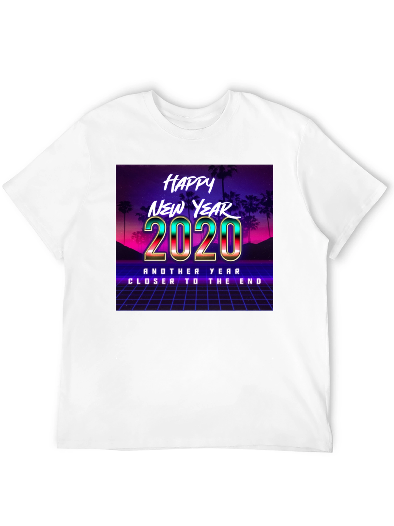 Black Happy New Year 2020 Retro T-Shirt view 12