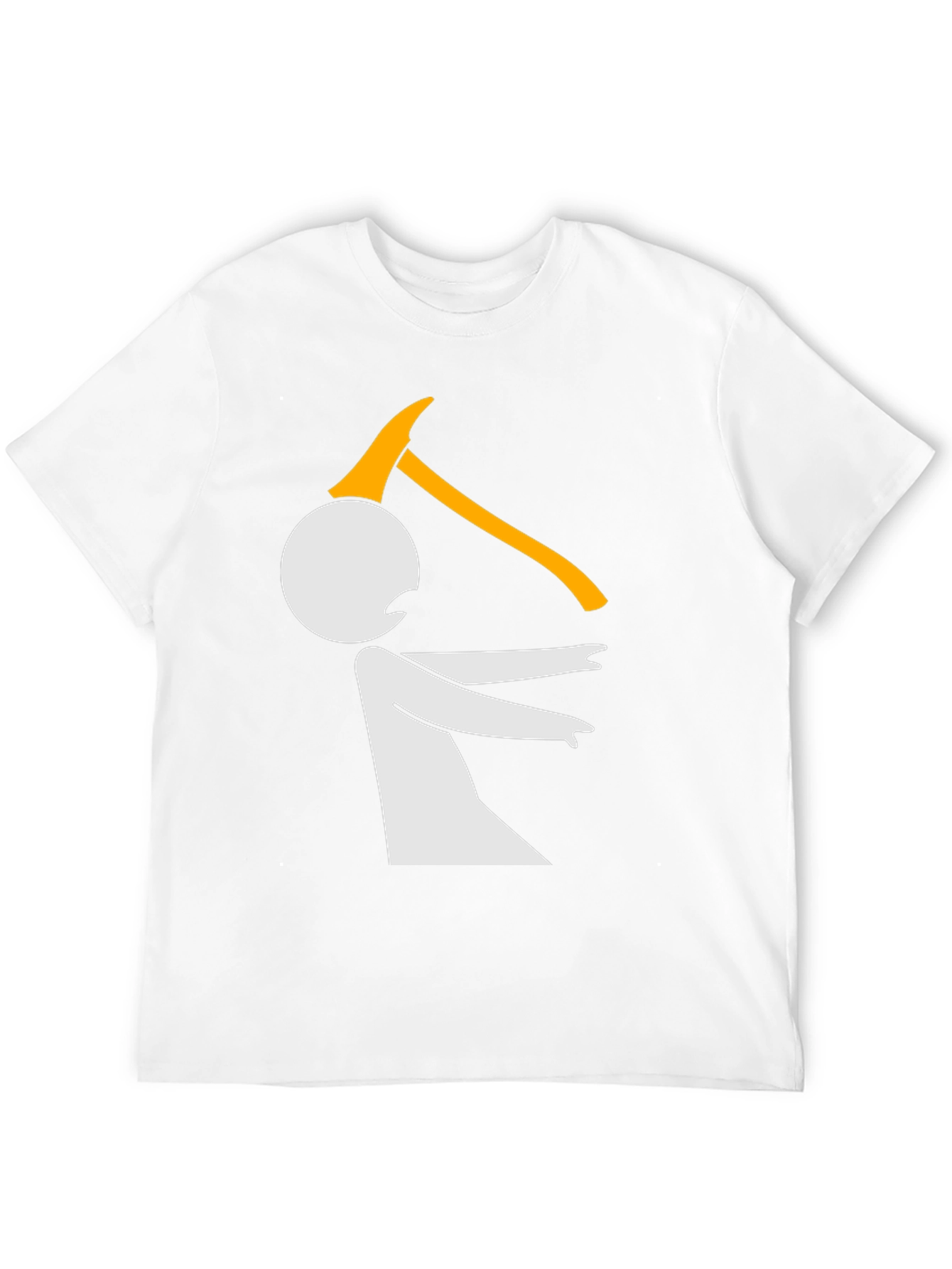 Black Funny Graphic Tee - Stick Figure Axe Humor T-Shirt view 12