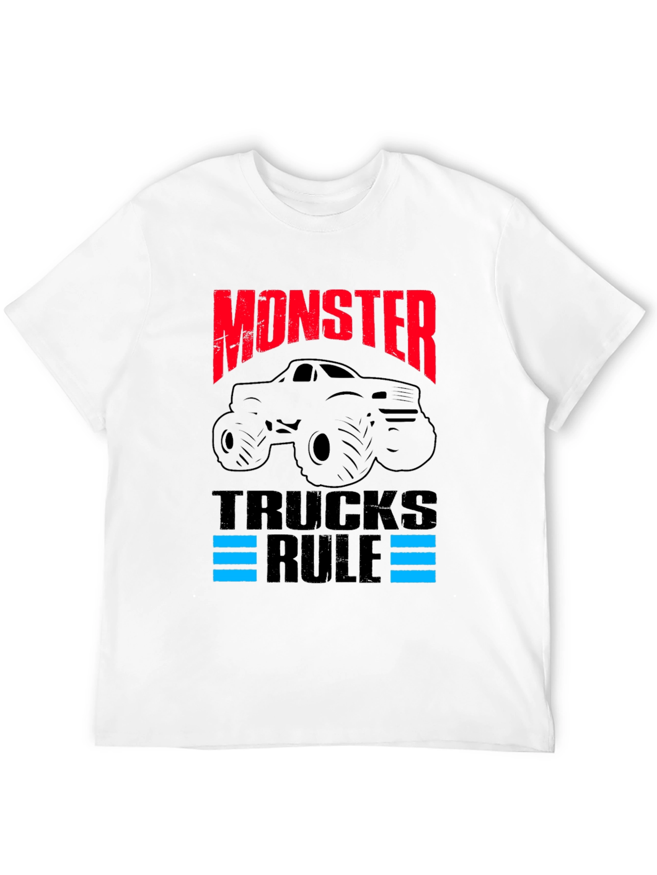 Black Monster Trucks Rule Graphic T-Shirt view 12