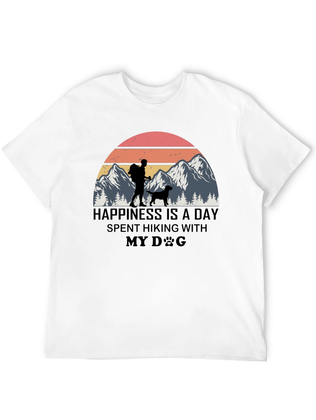 Black Happiness is Hiking with My Dog T-Shirt view 12