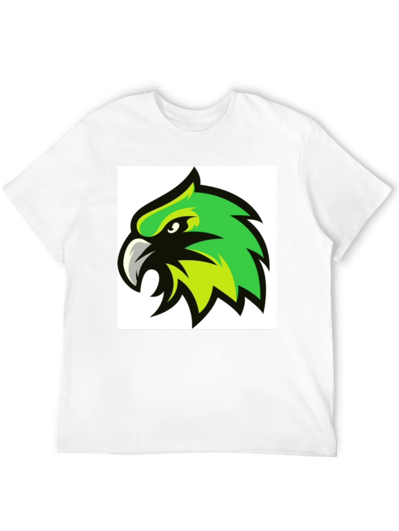 Black Bold Black T-Shirt with Green Hawk Graphic view 12