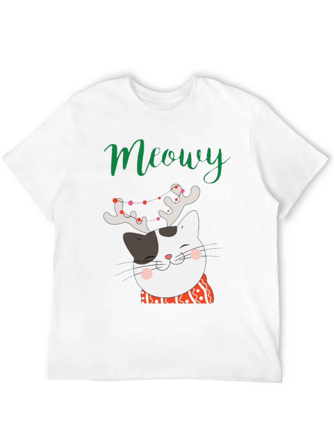 Black Meowy Christmas Cat T-Shirt view 12
