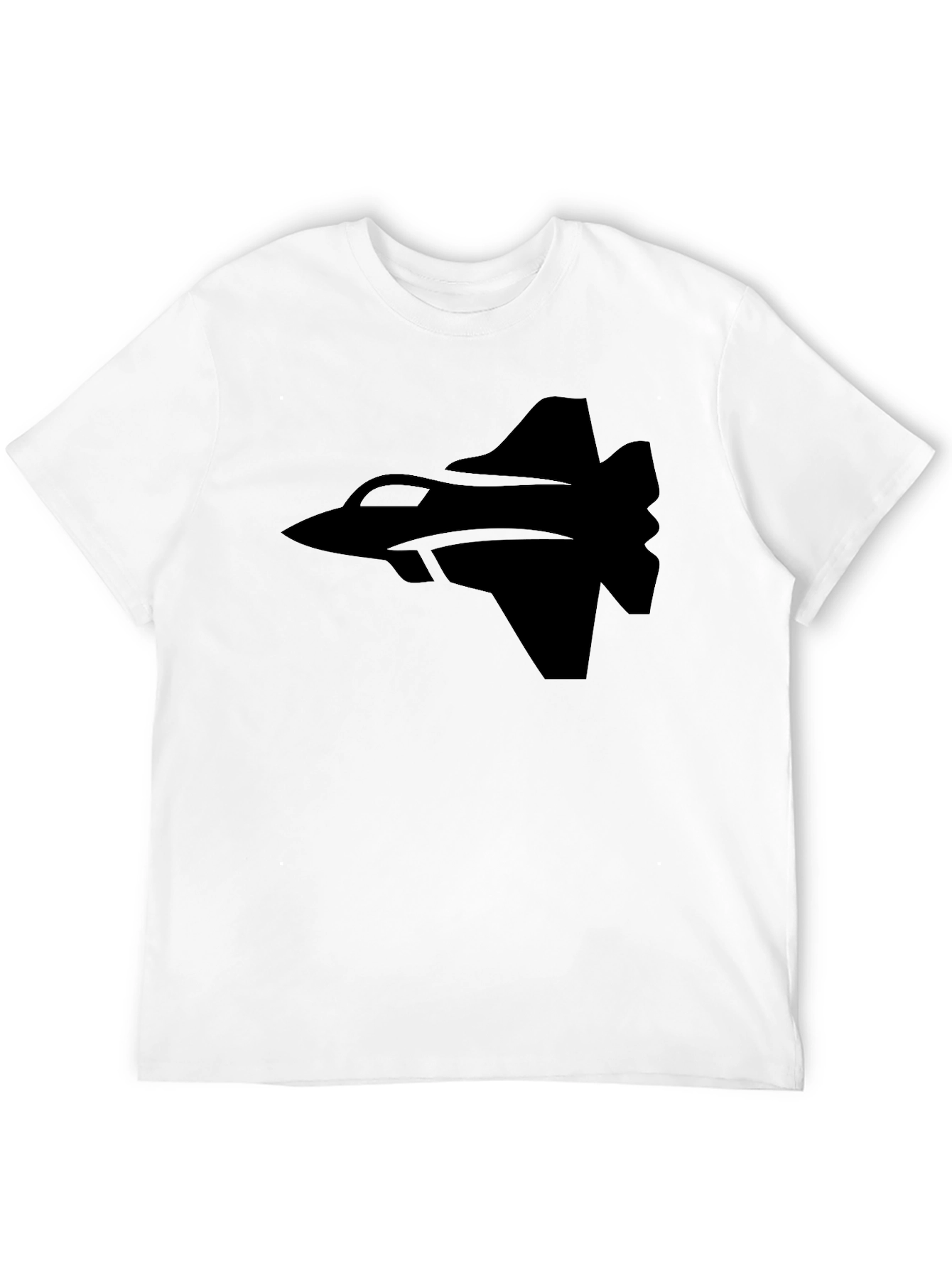 Black Fighter Jet Graphic Tee - Black Cotton T-Shirt view 12
