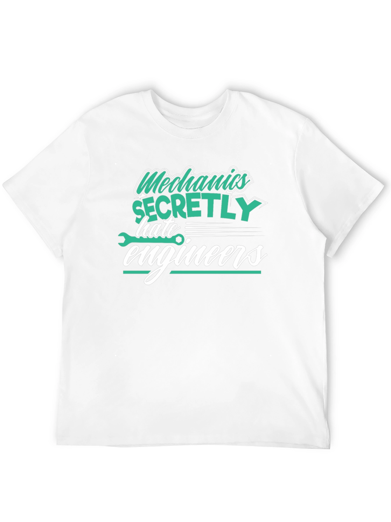 Black Mechanics Hate Engineers Black Graphic T-Shirt view 12