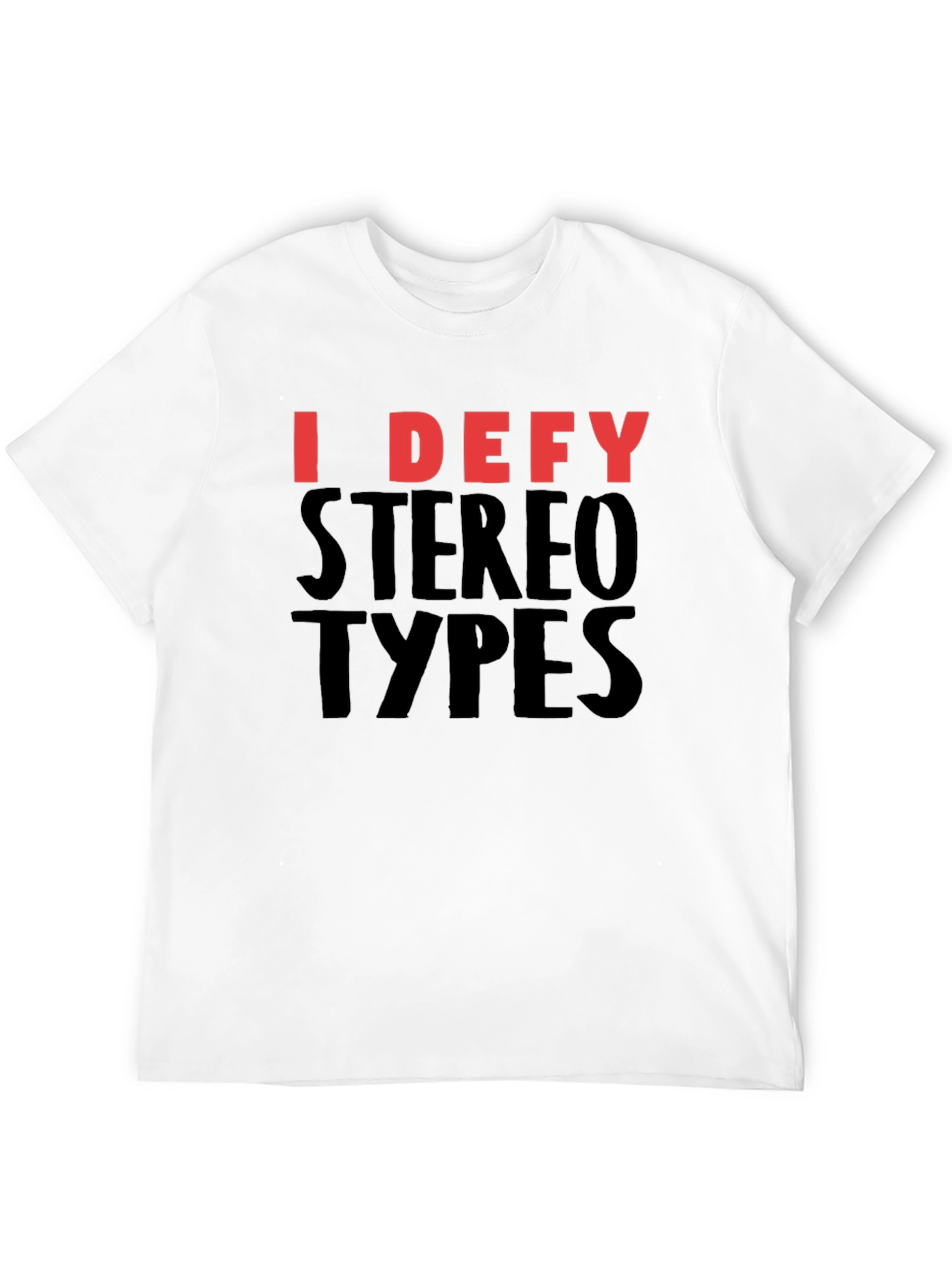 Black I Defy Stereotypes Graphic Tee - Black Cotton T-Shirt view 12