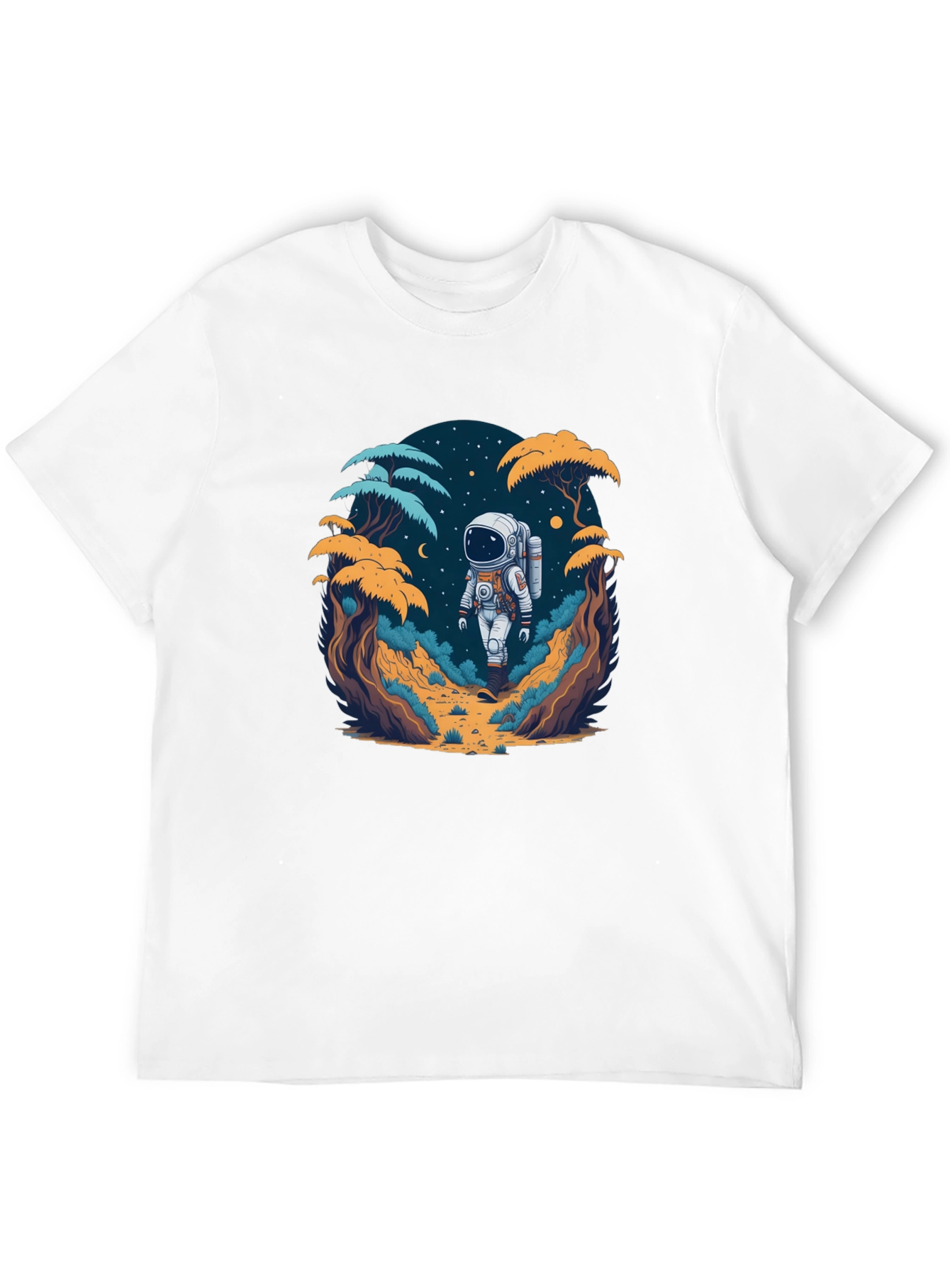 Black Astronaut in the Wild Graphic T-Shirt view 12